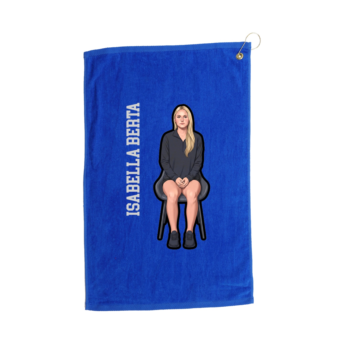 Golf Towel — Name Vertical in Royal