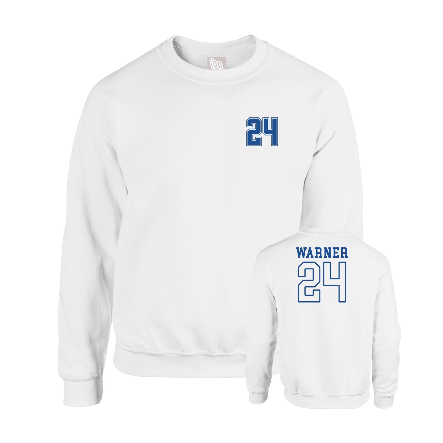 Fleece Crew — Chest Back in White