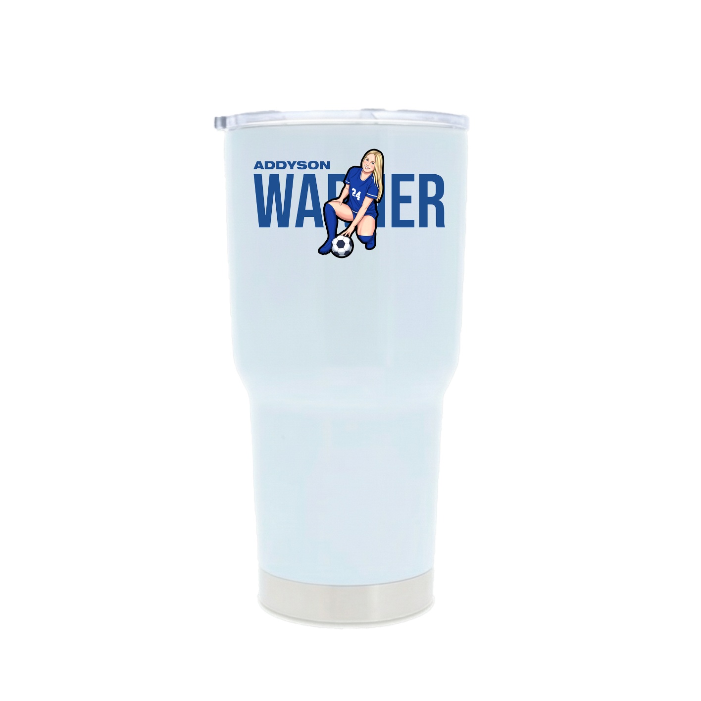 30oz Stainless Steel Tumbler — Player Name in White