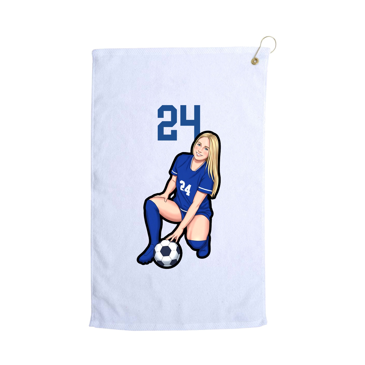 Golf Towel — Number Top in White