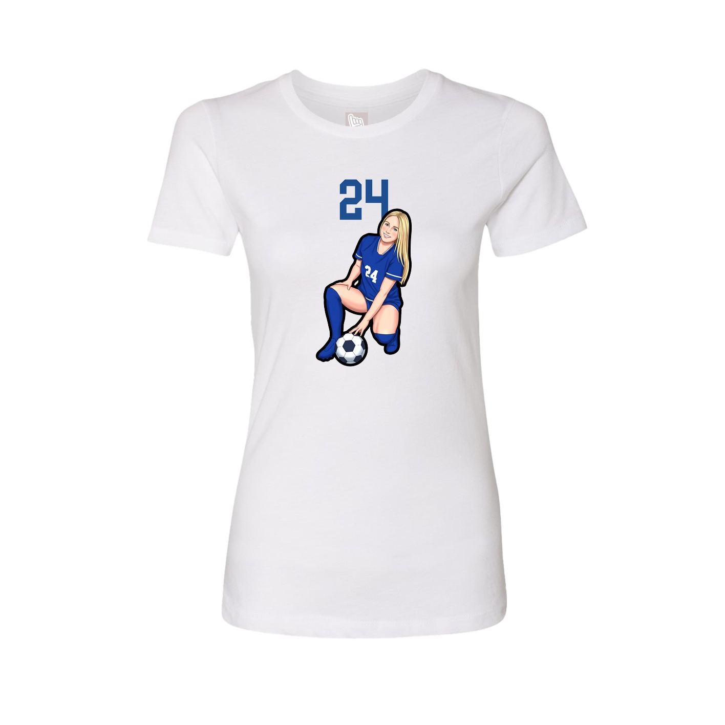Fitted Women's Tee — Number Top in White