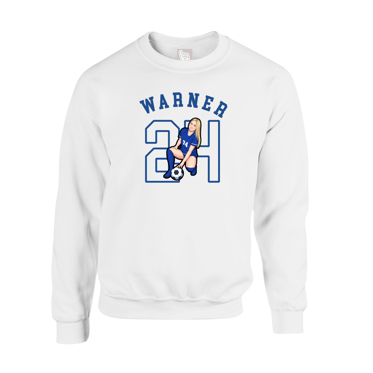 Fleece Crew — Shirsey Arch in White