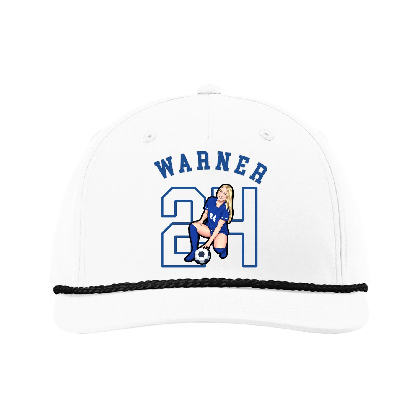 Five-Panel Classic Rope Cap — Shirsey Arch in White