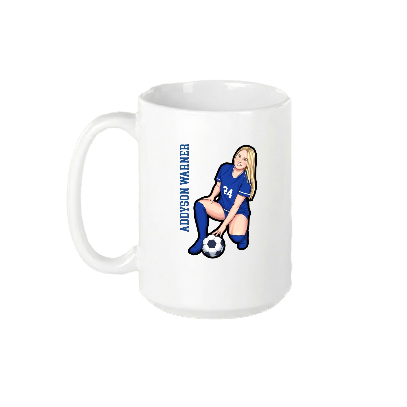 15oz Coffee Mug — Name Vertical in White