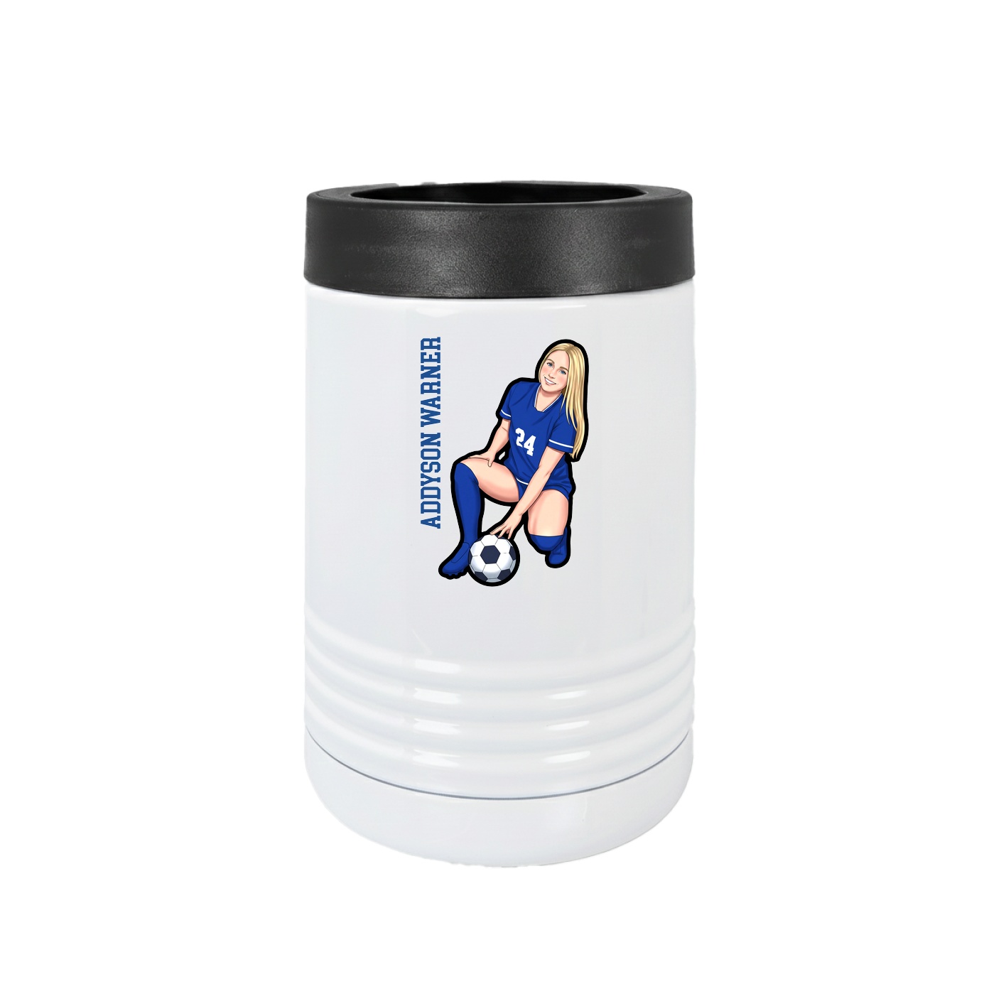 Beverage Holder — Name Vertical in White