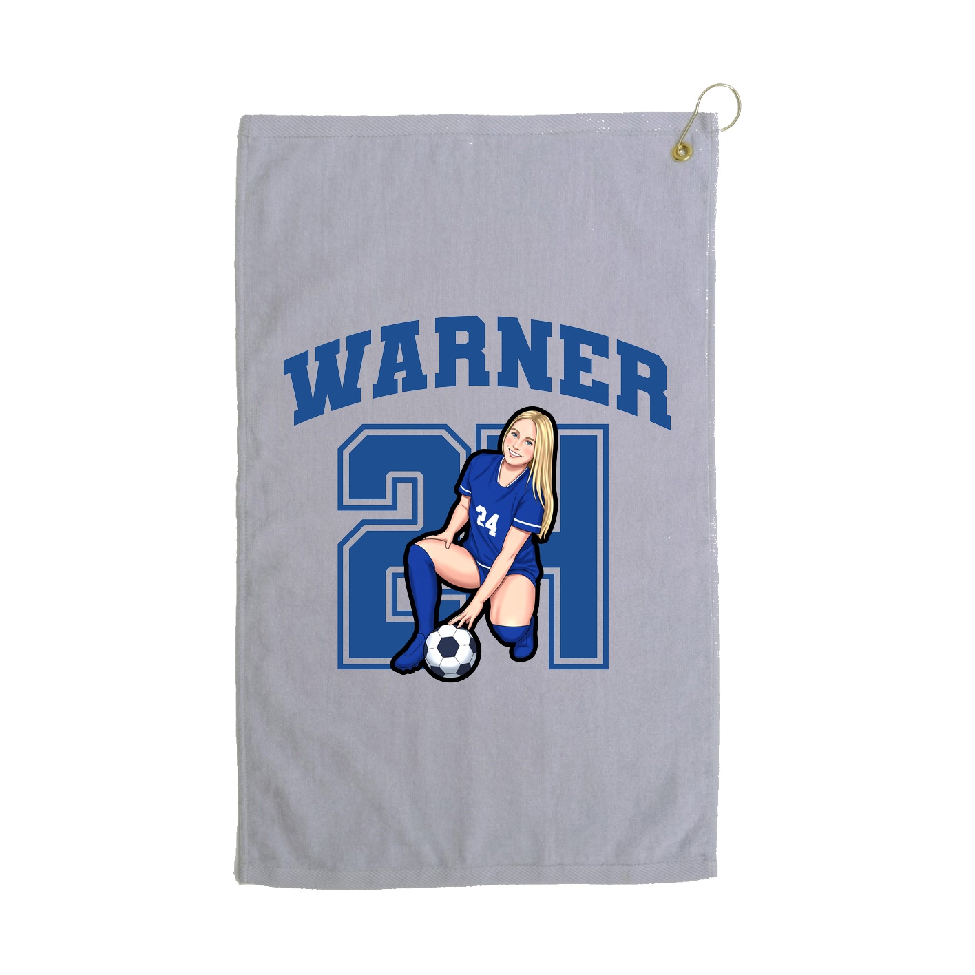 Golf Towel — Number in Grey