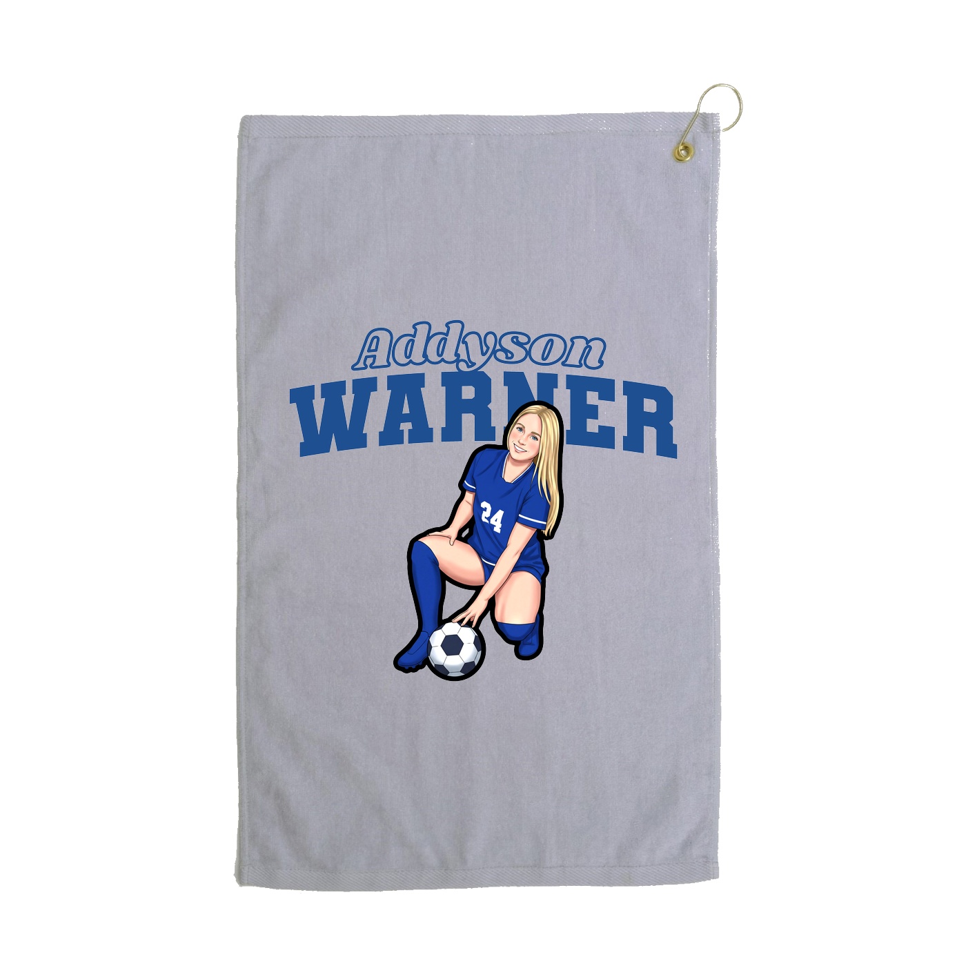 Golf Towel — Name Arch in Grey