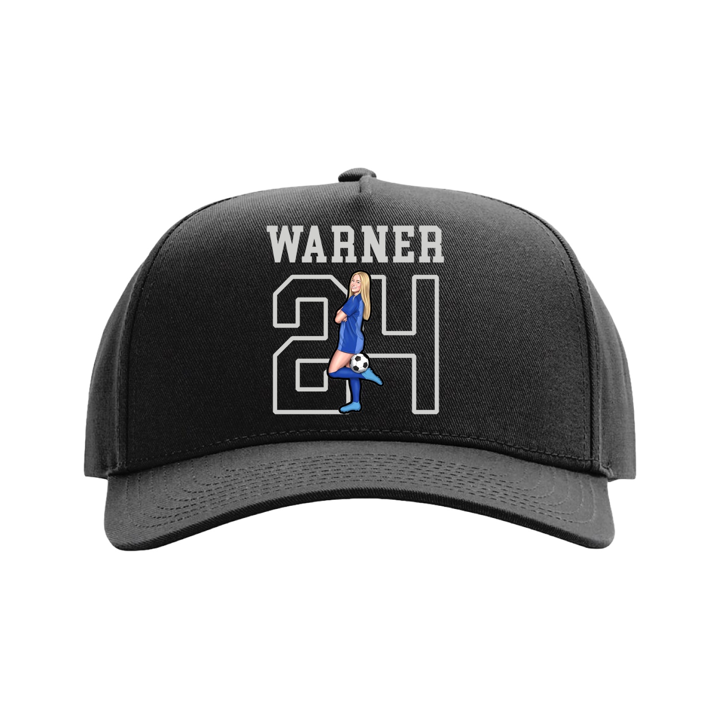 Full Fabric Five-Panel Champ Cap — Shirsey in Black
