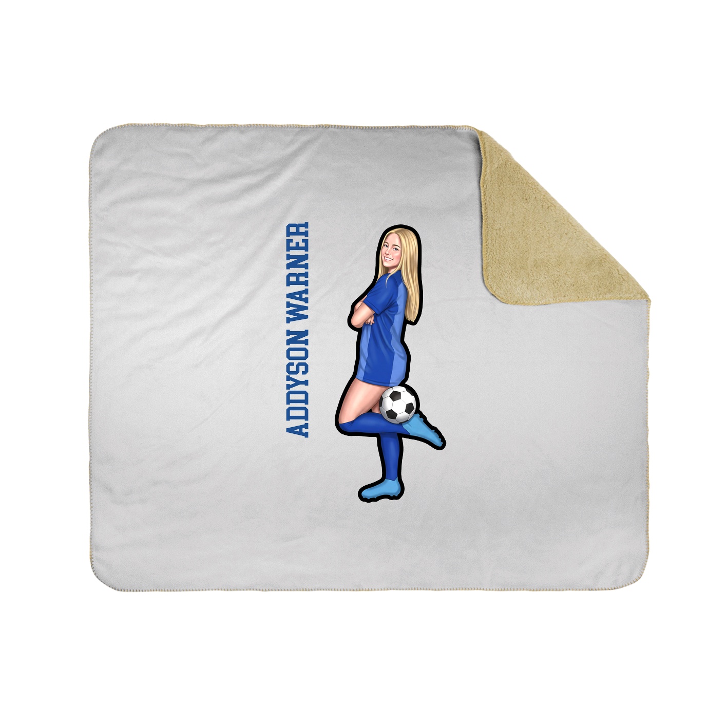 Throw Blanket — Name Vertical in White