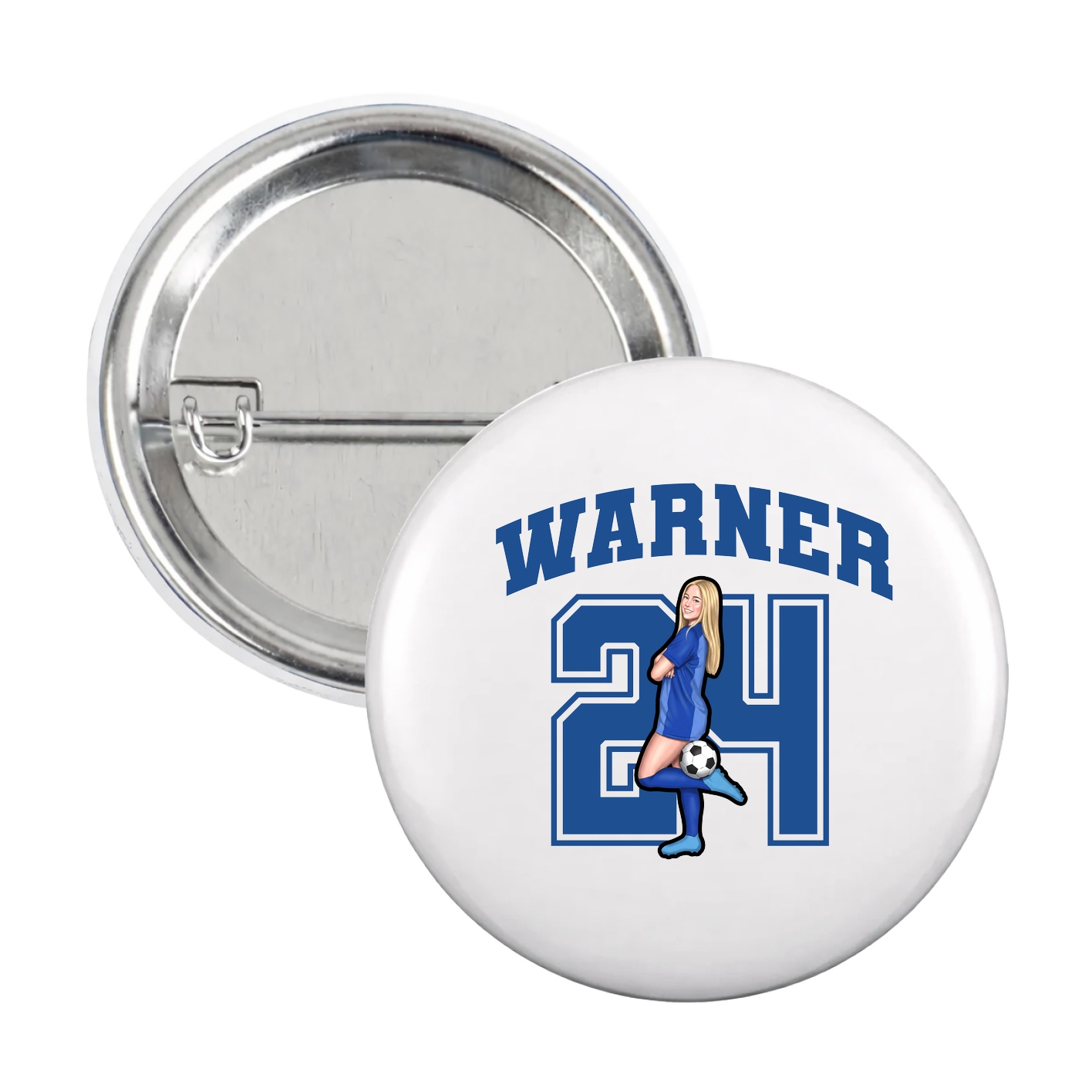 Game Day Button — Number in White