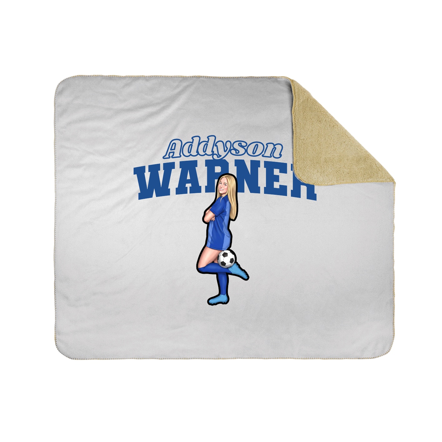 Throw Blanket — Name Arch in White