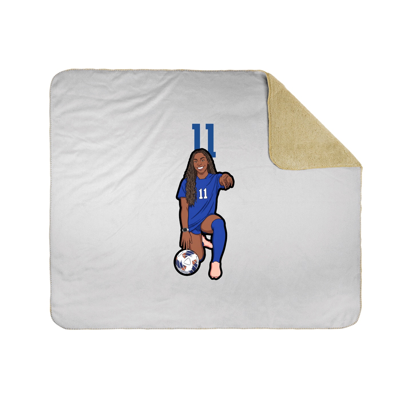 Throw Blanket — Number Top in White