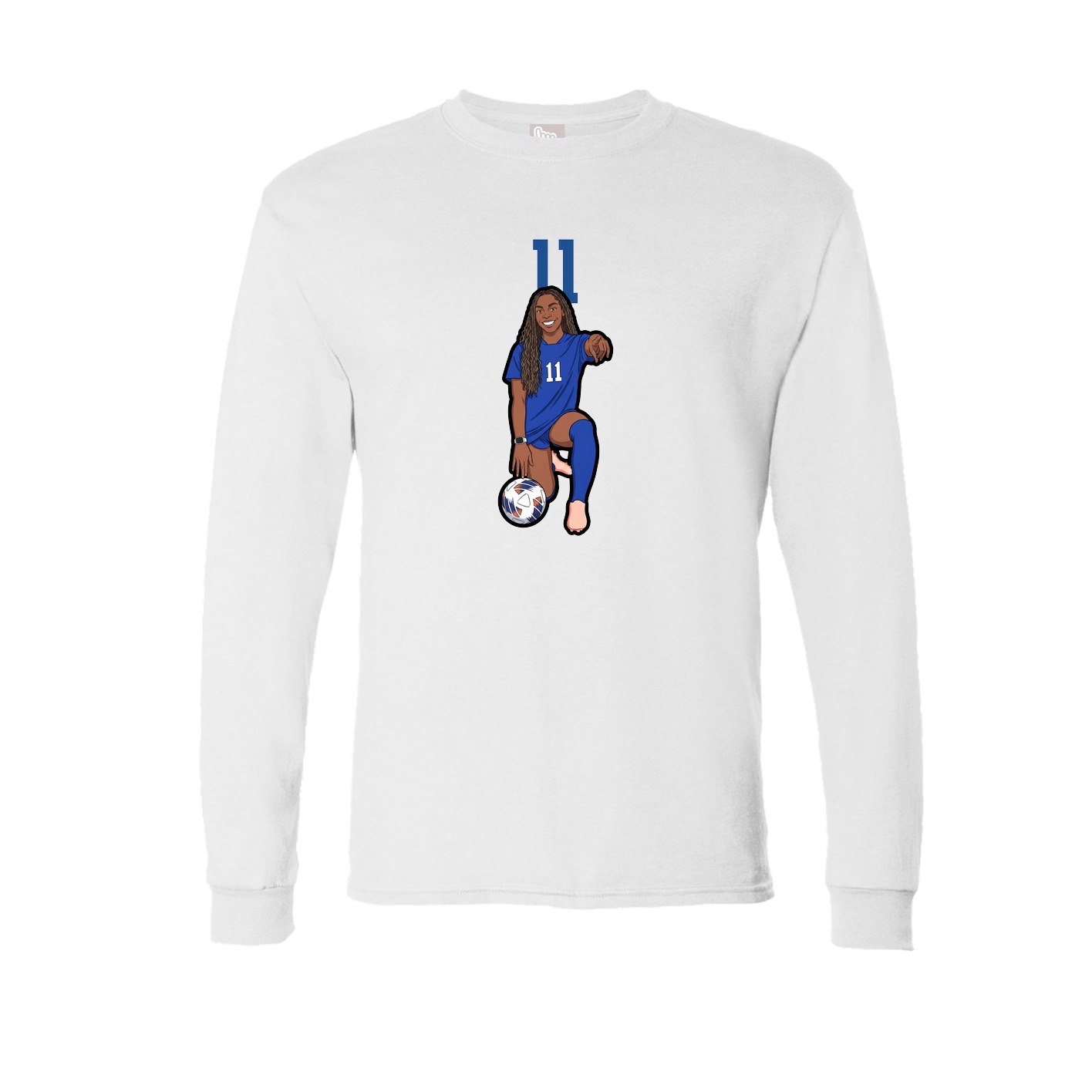 Long Sleeve Tee — Number Top in White