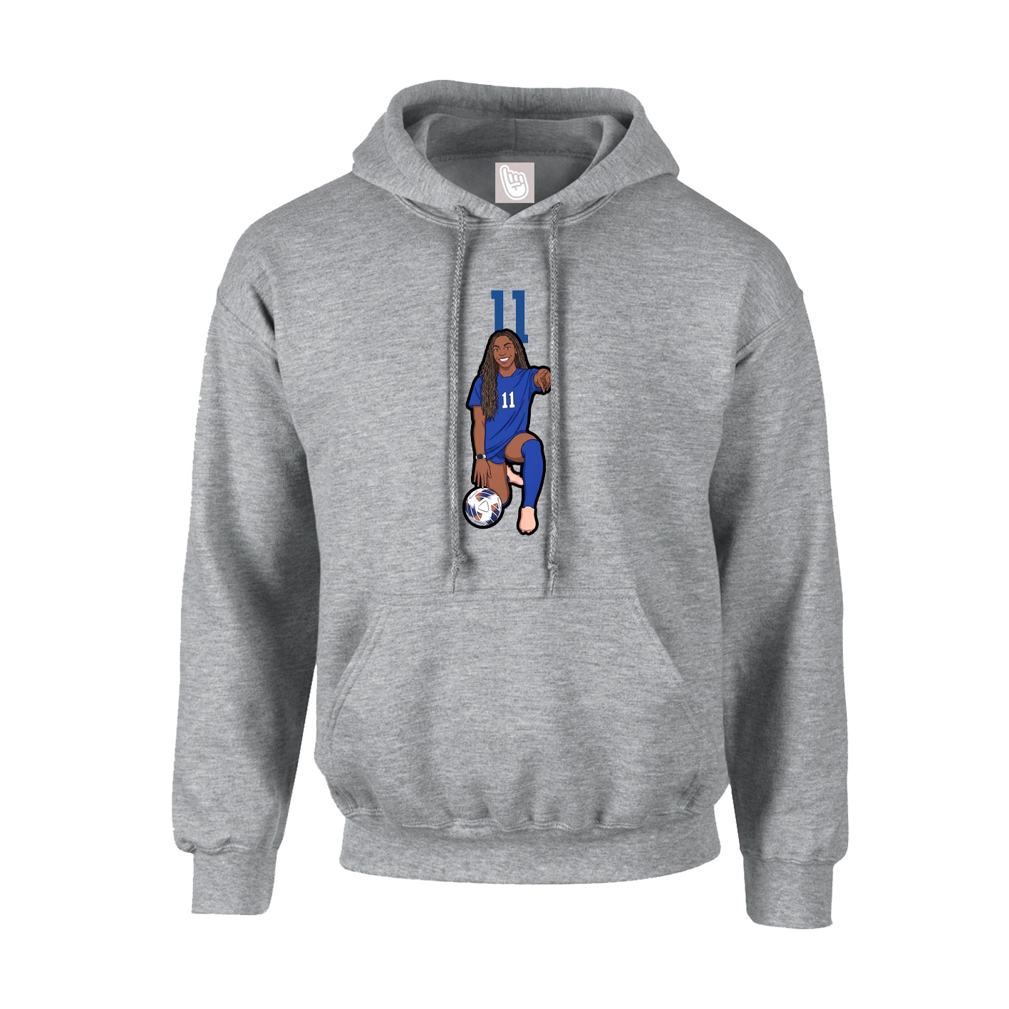 Hoodie — Number Top in Grey