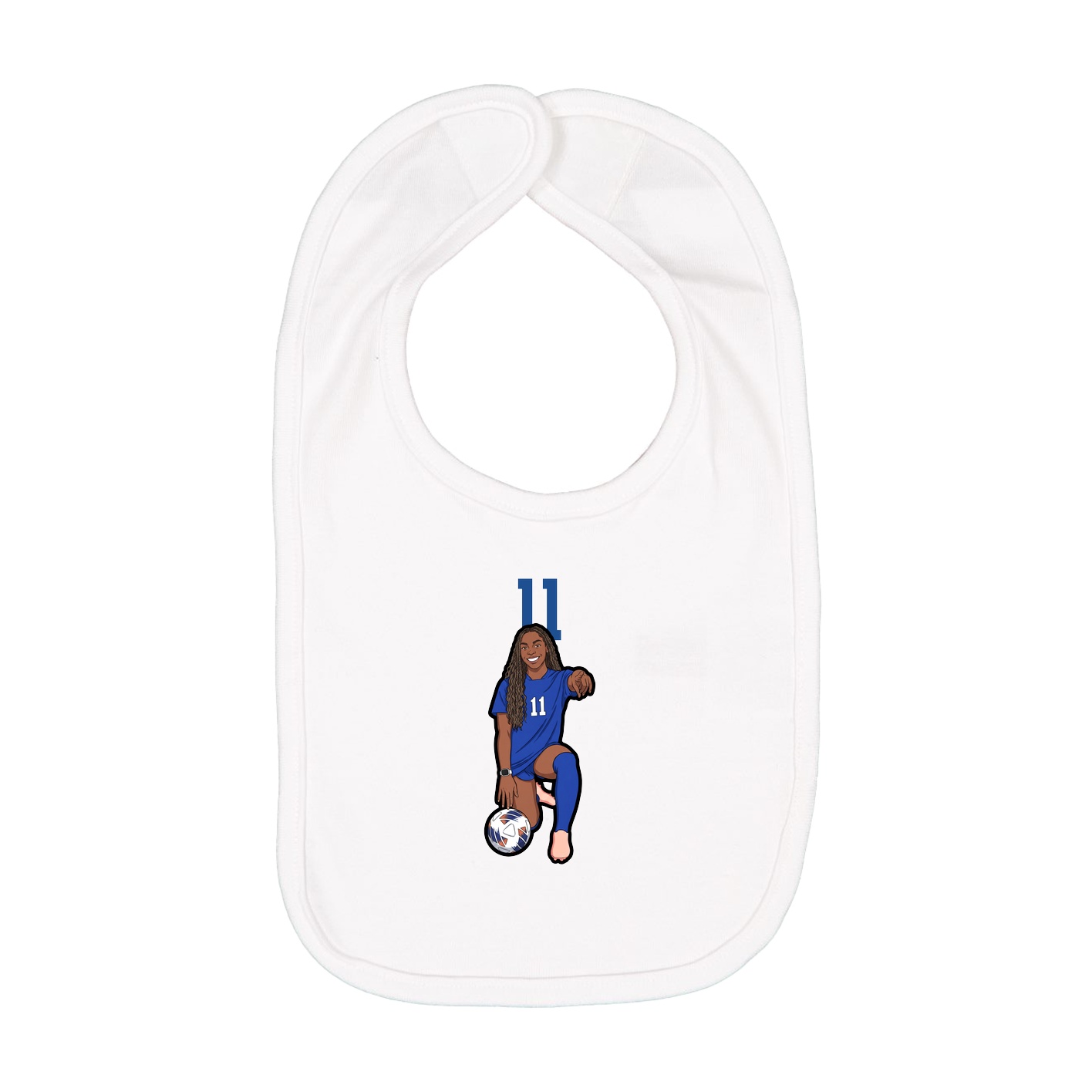 Infant Bib — Number Top in White