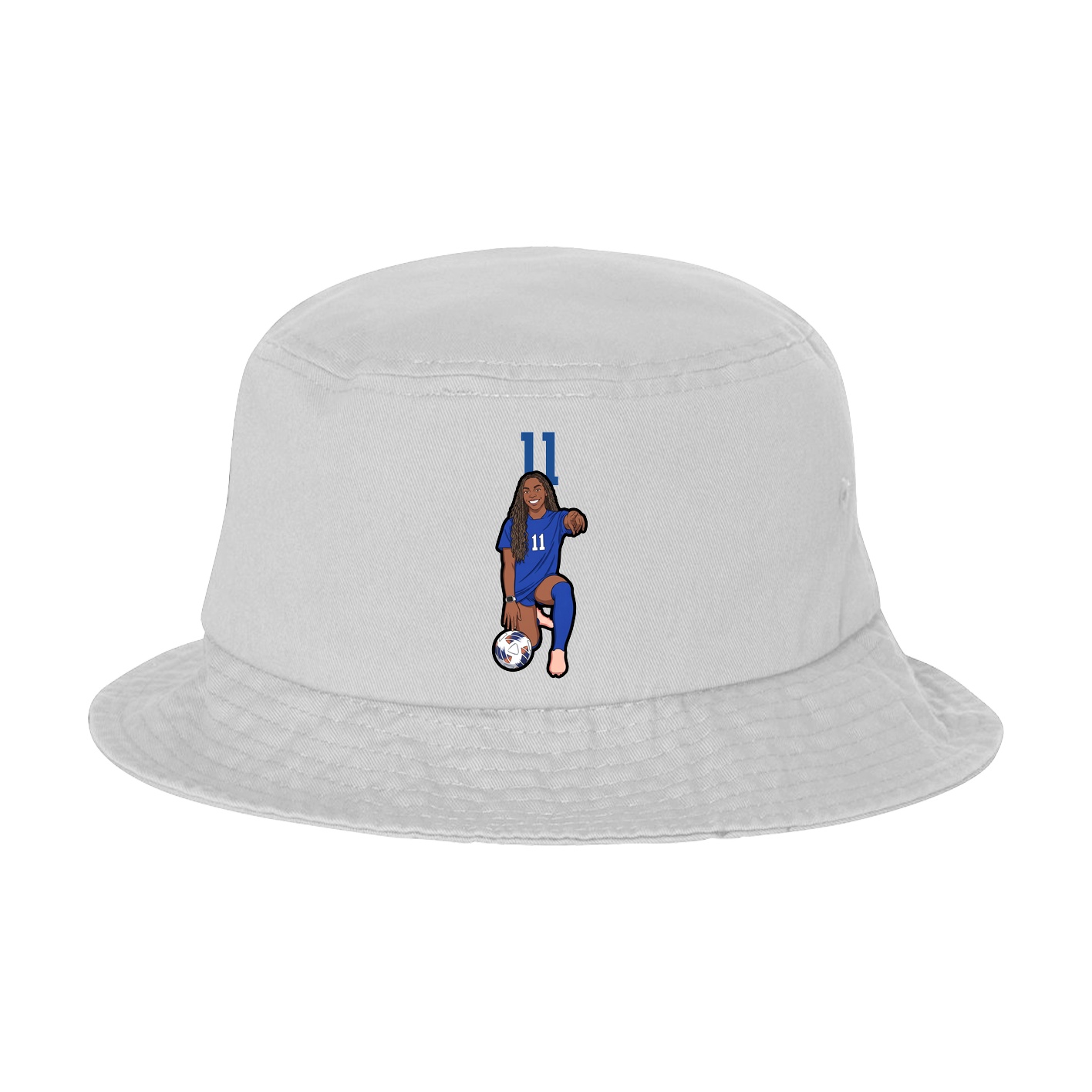 Bucket Cap — Number Top in White