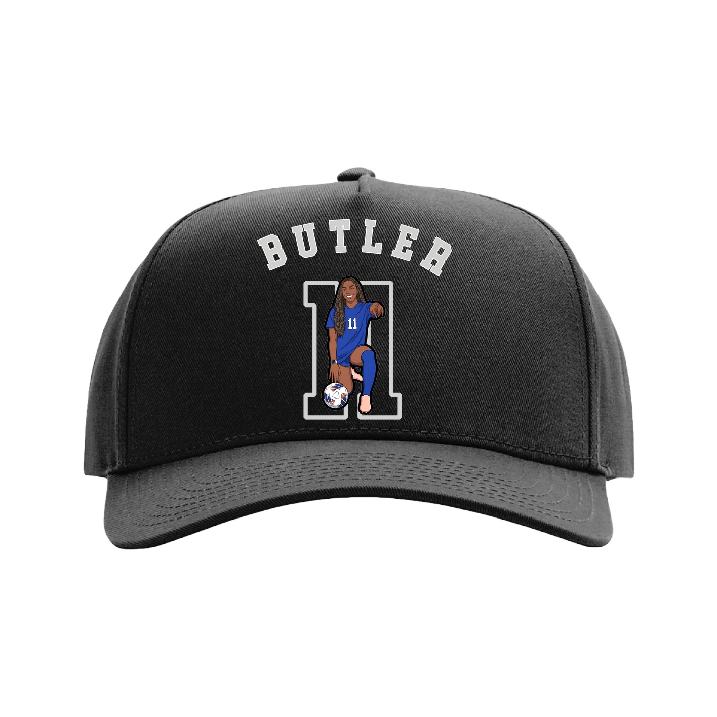 Full Fabric Five-Panel Champ Cap — Shirsey Arch in Black