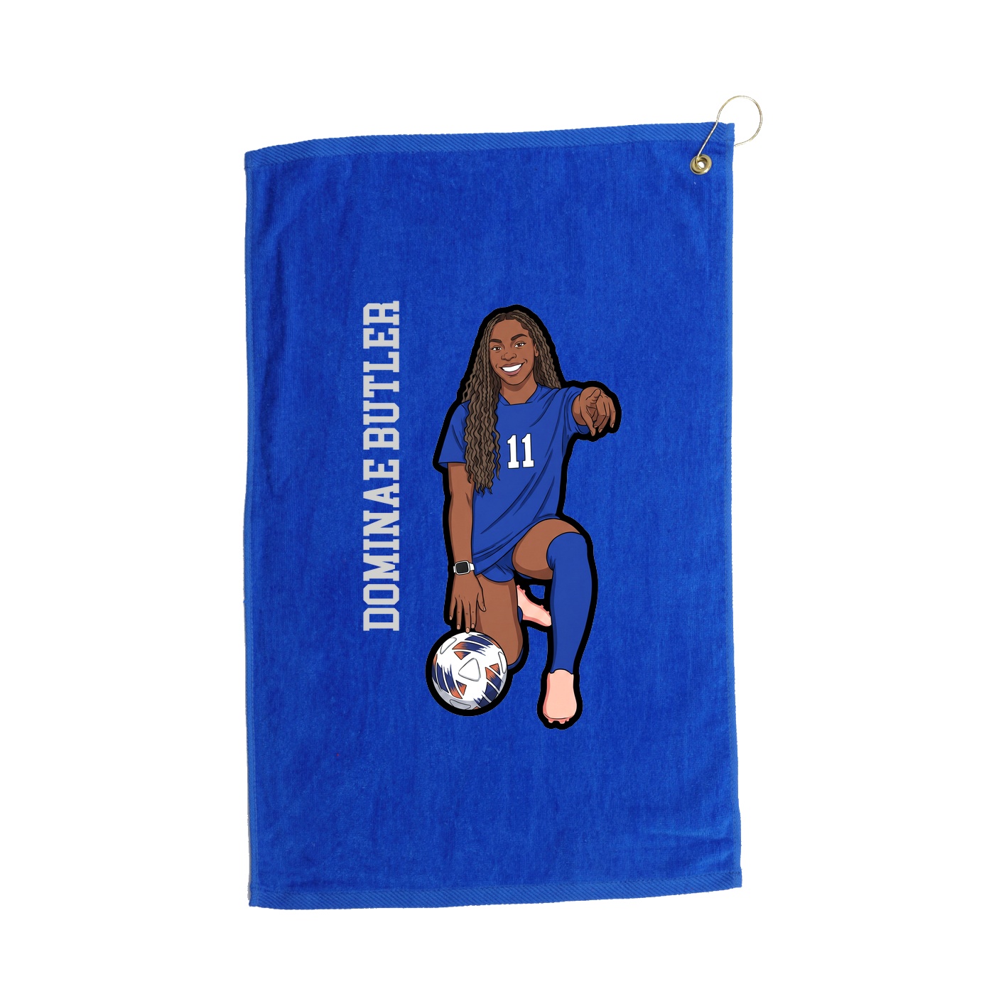 Golf Towel — Name Vertical in Royal