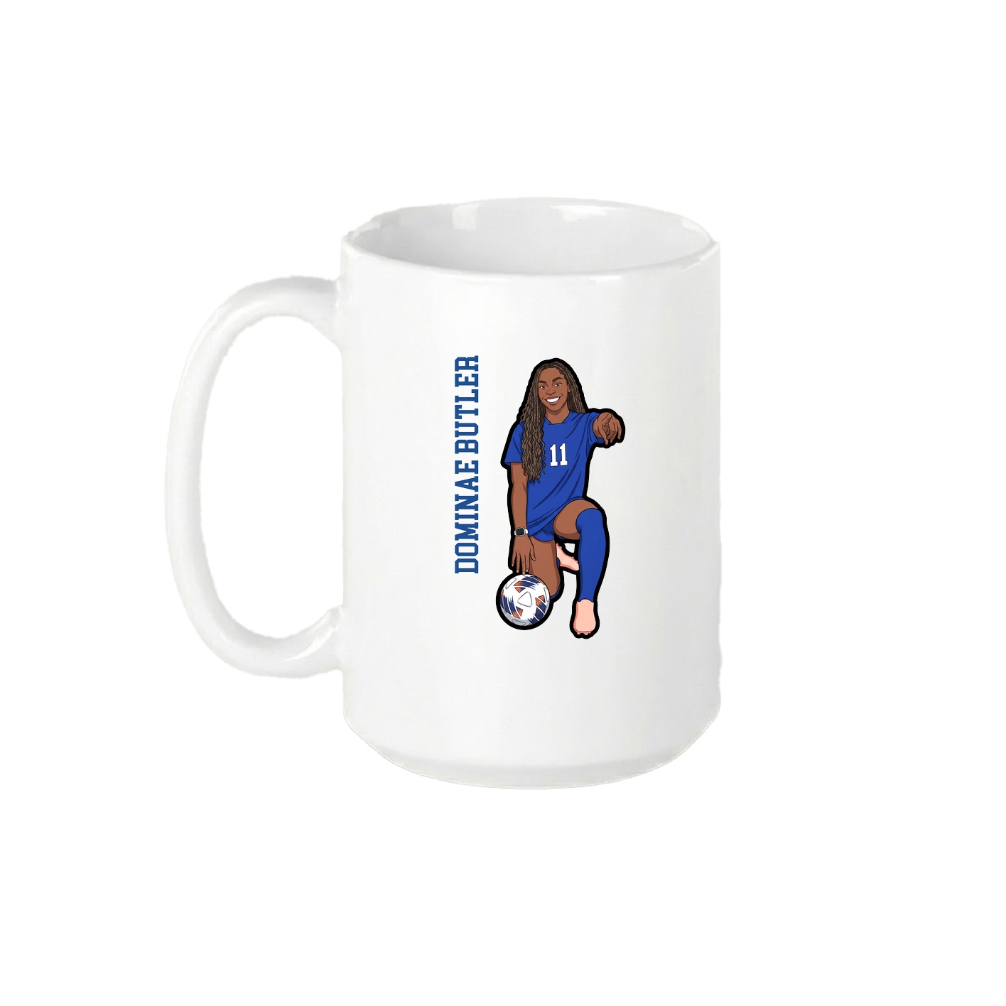 15oz Coffee Mug — Name Vertical in White