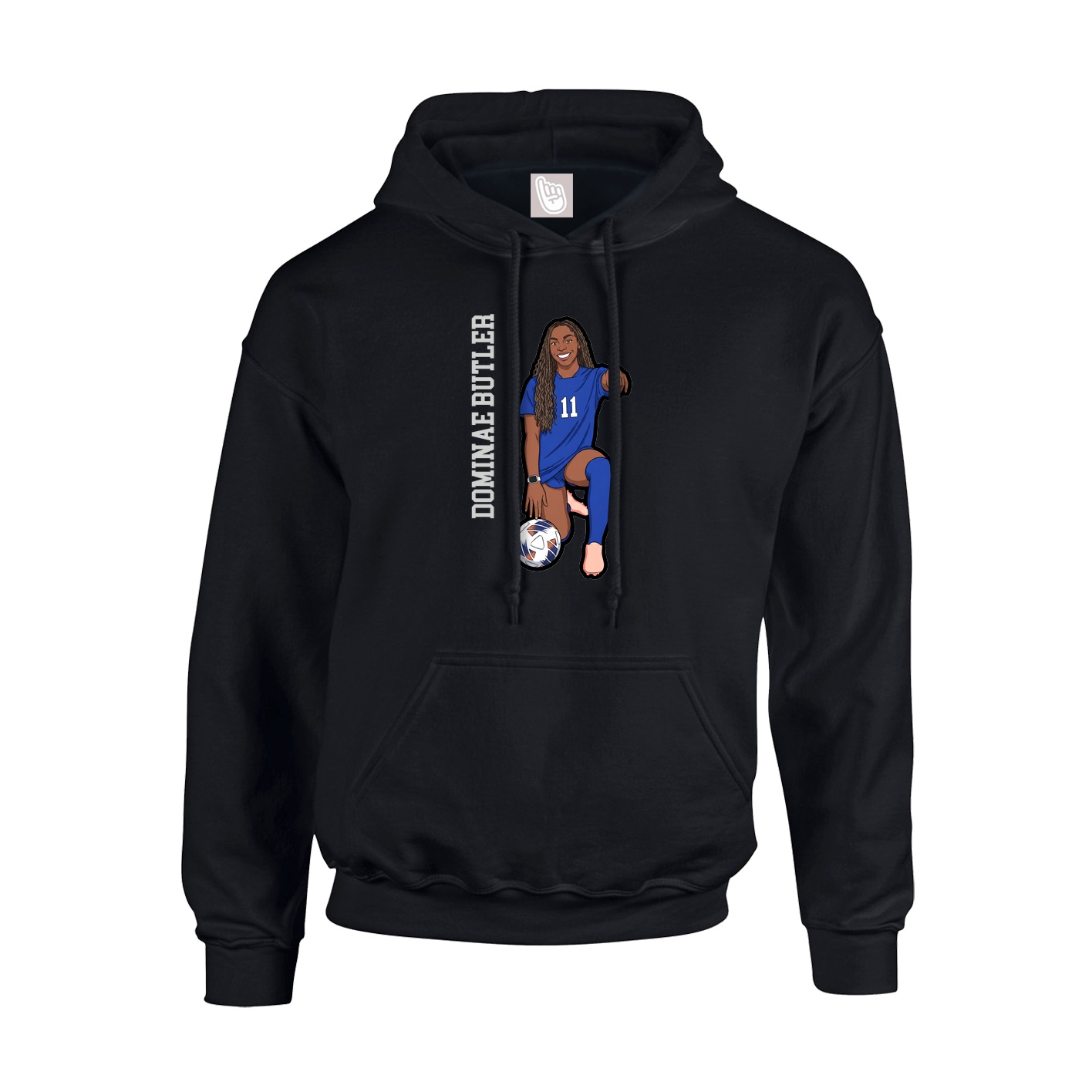 Youth Hoodie — Name Vertical in Black