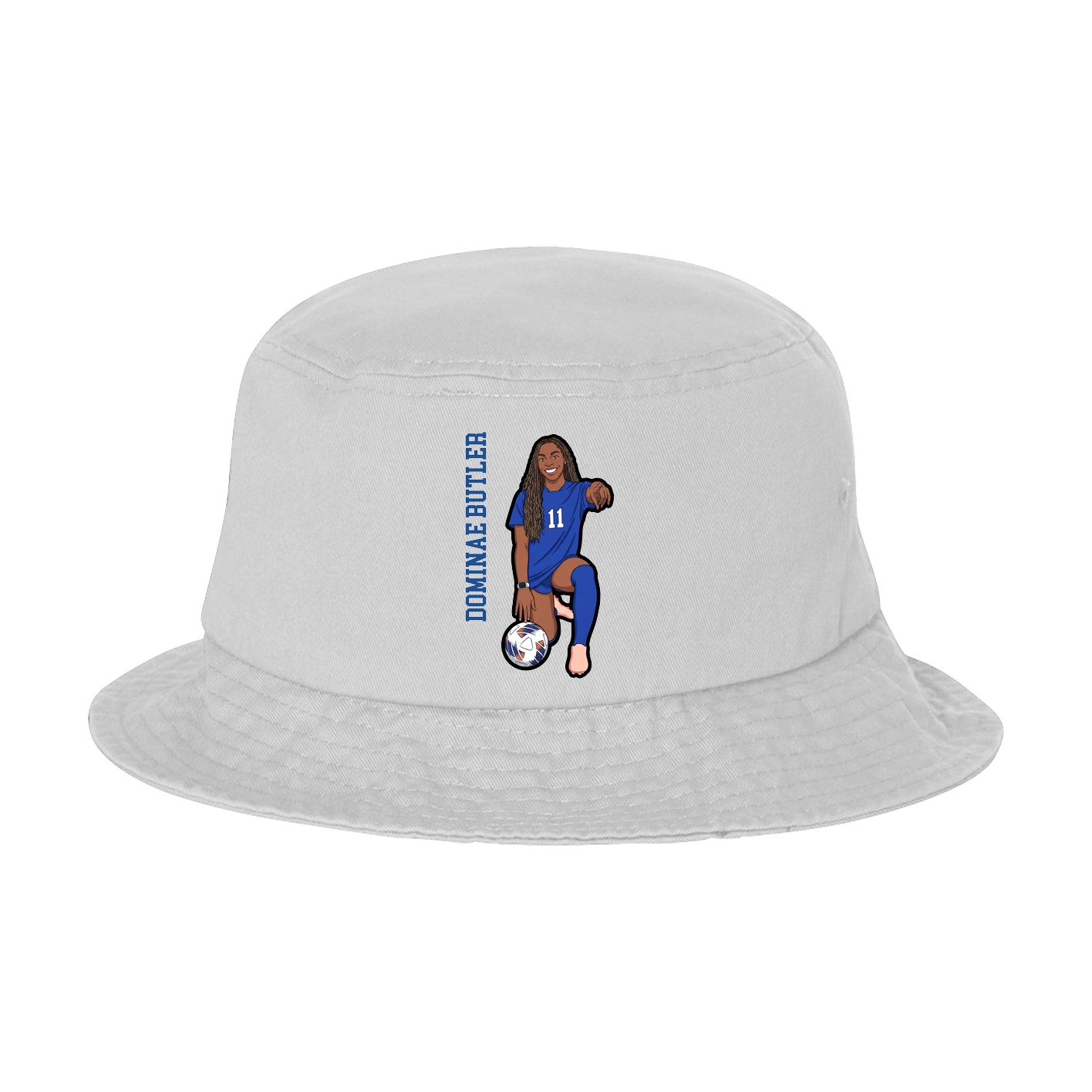 Bucket Cap — Name Vertical in White