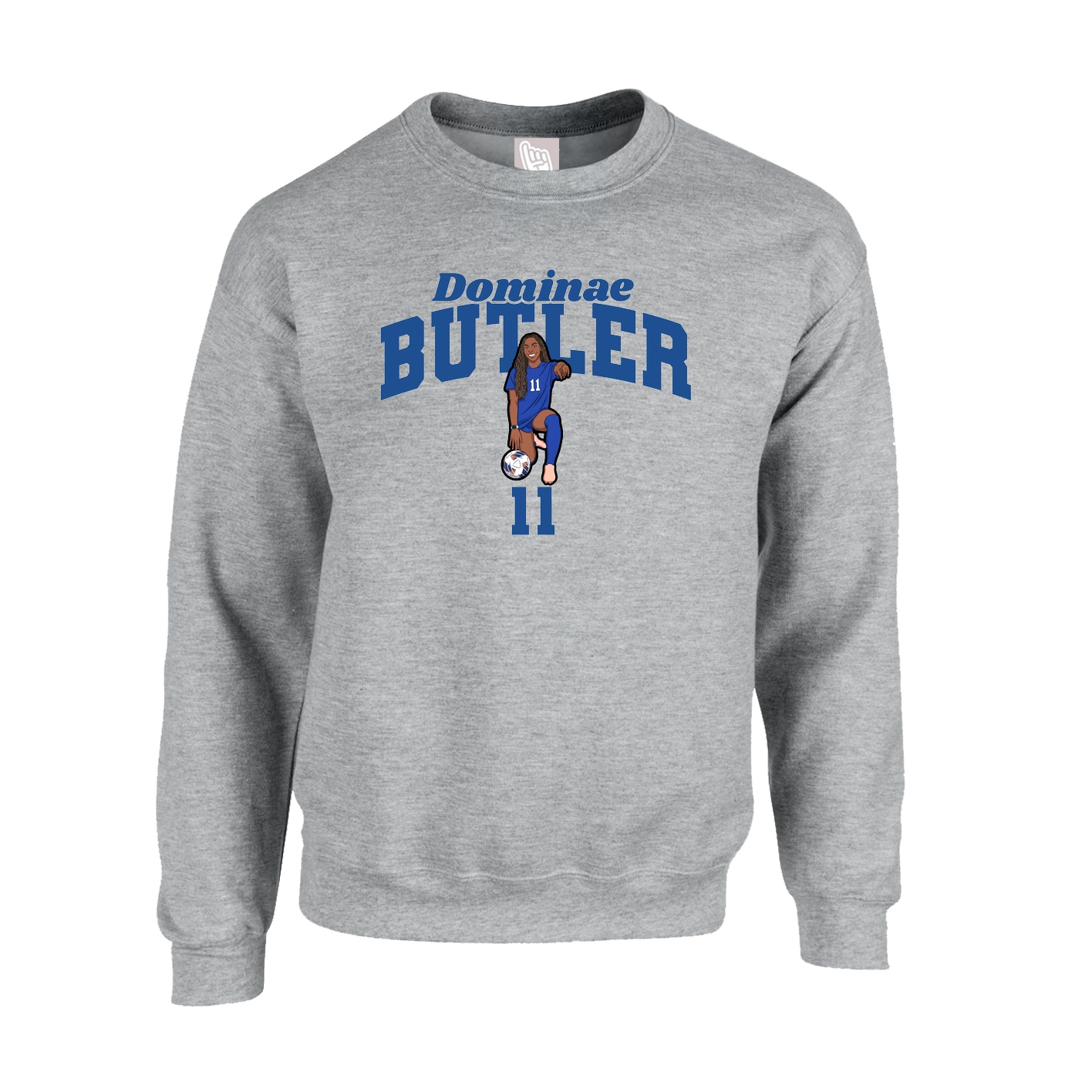 Fleece Crew — Signature Arch in Grey