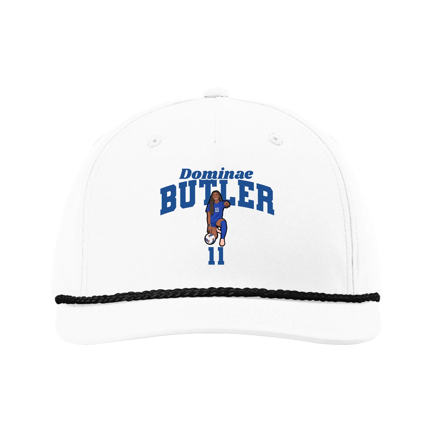 Five-Panel Classic Rope Cap — Signature Arch in White