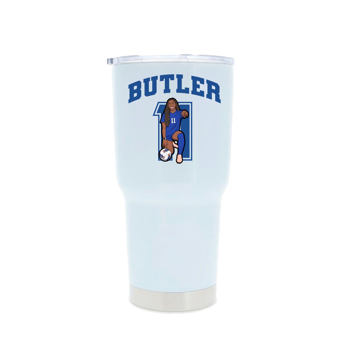 30oz Stainless Steel Tumbler — Number in White