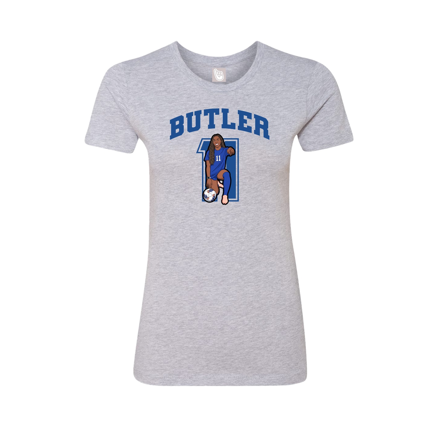 Fitted Women's Tee — Number in Grey