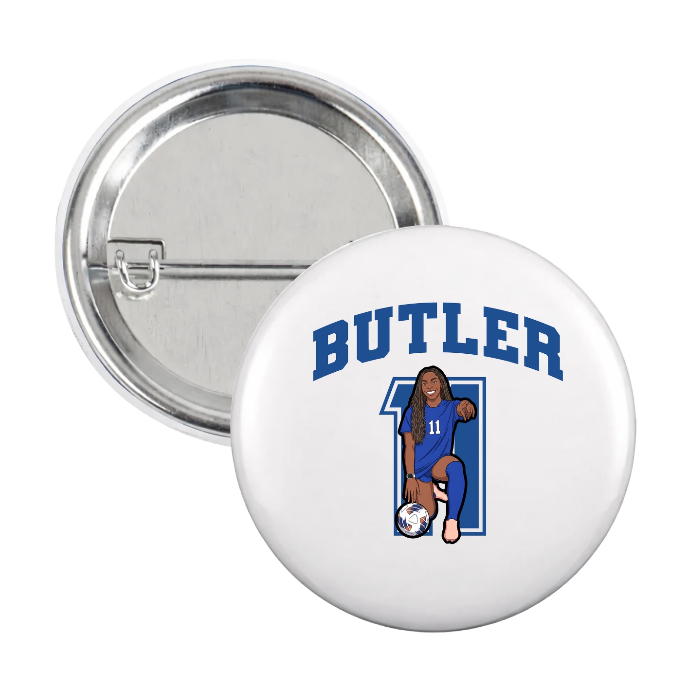 Game Day Button — Number in White