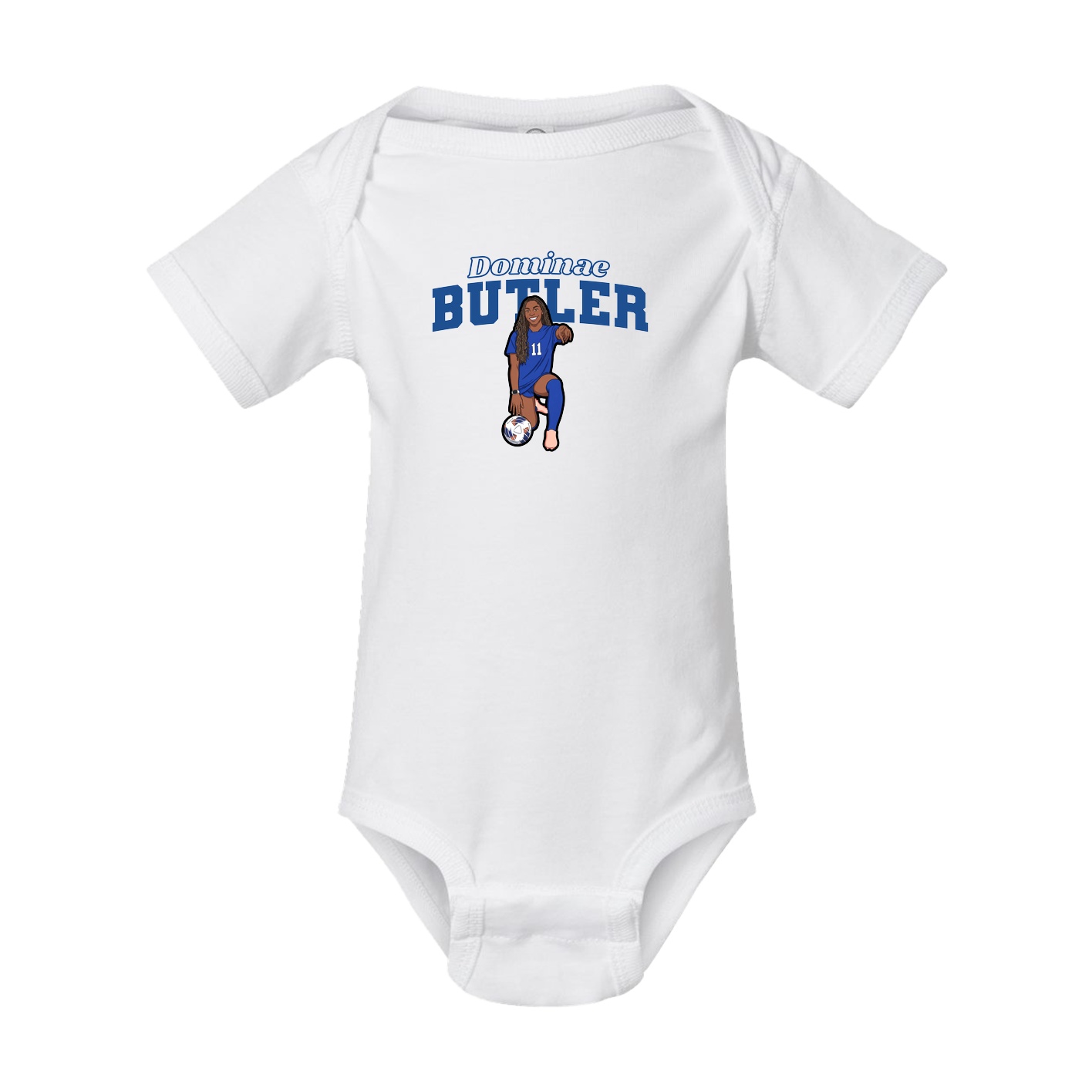 Baby Onesie — Name Arch in White