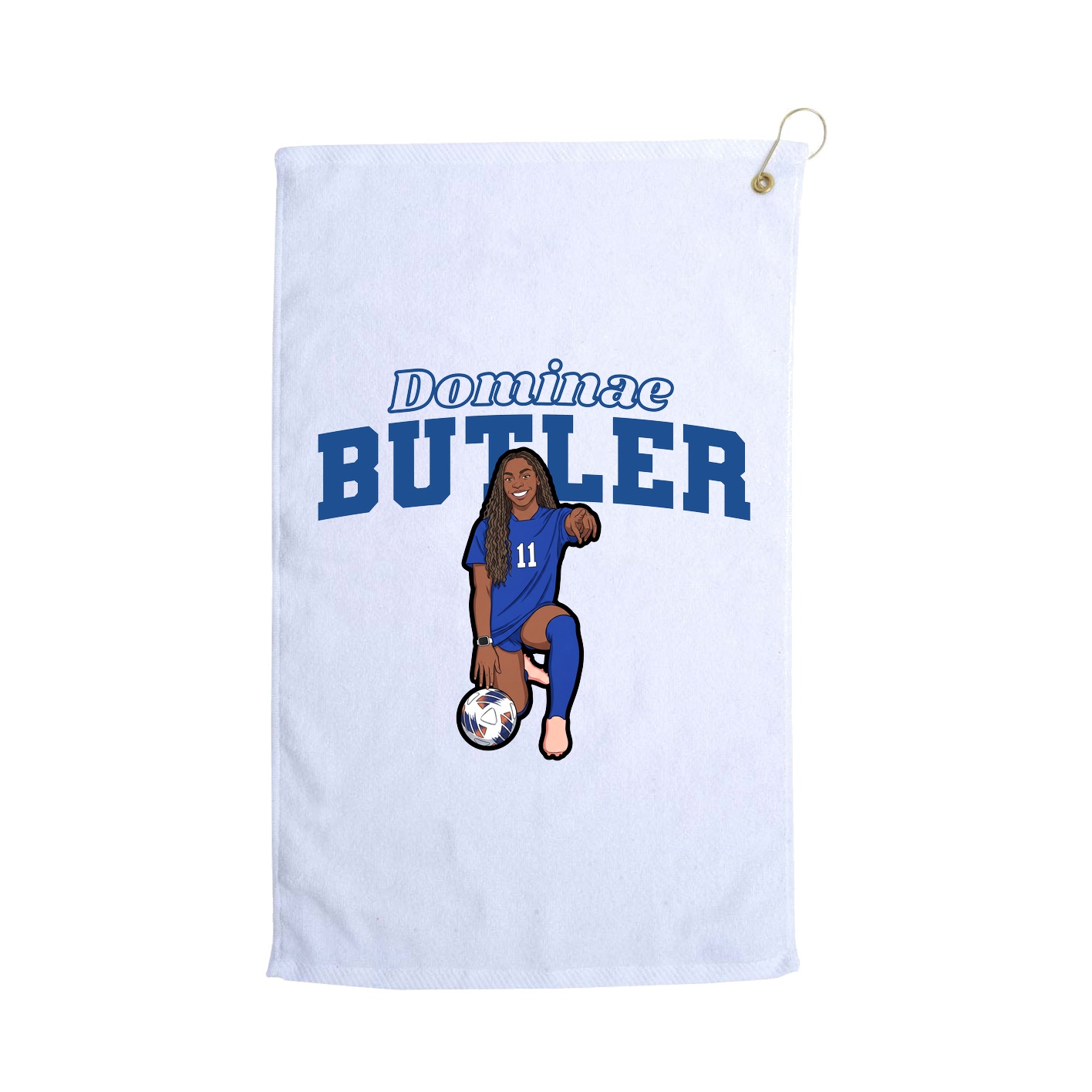 Golf Towel — Name Arch in White