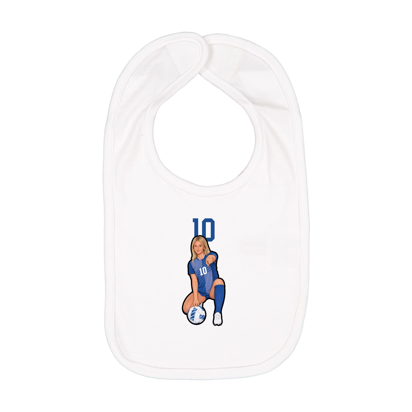 Infant Bib — Number Top in White