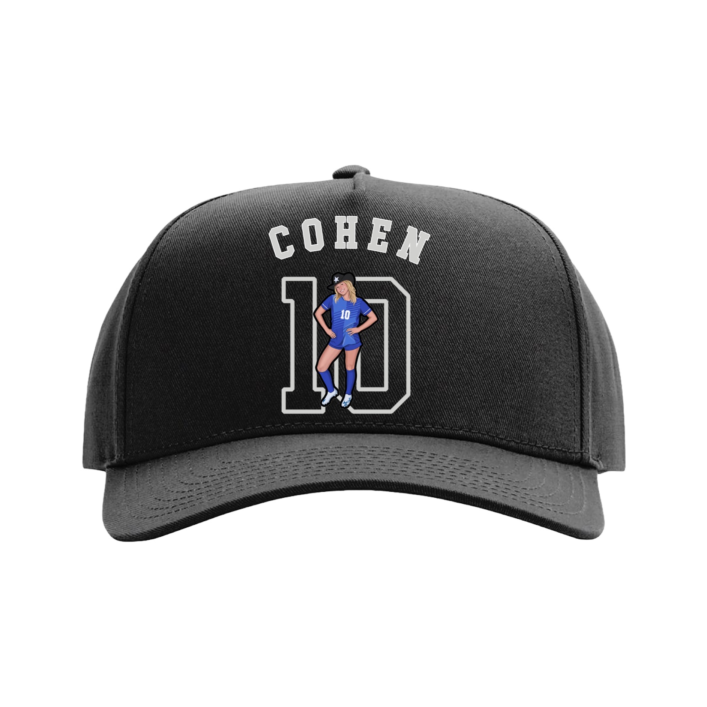 Full Fabric Five-Panel Champ Cap — Shirsey Arch in Black
