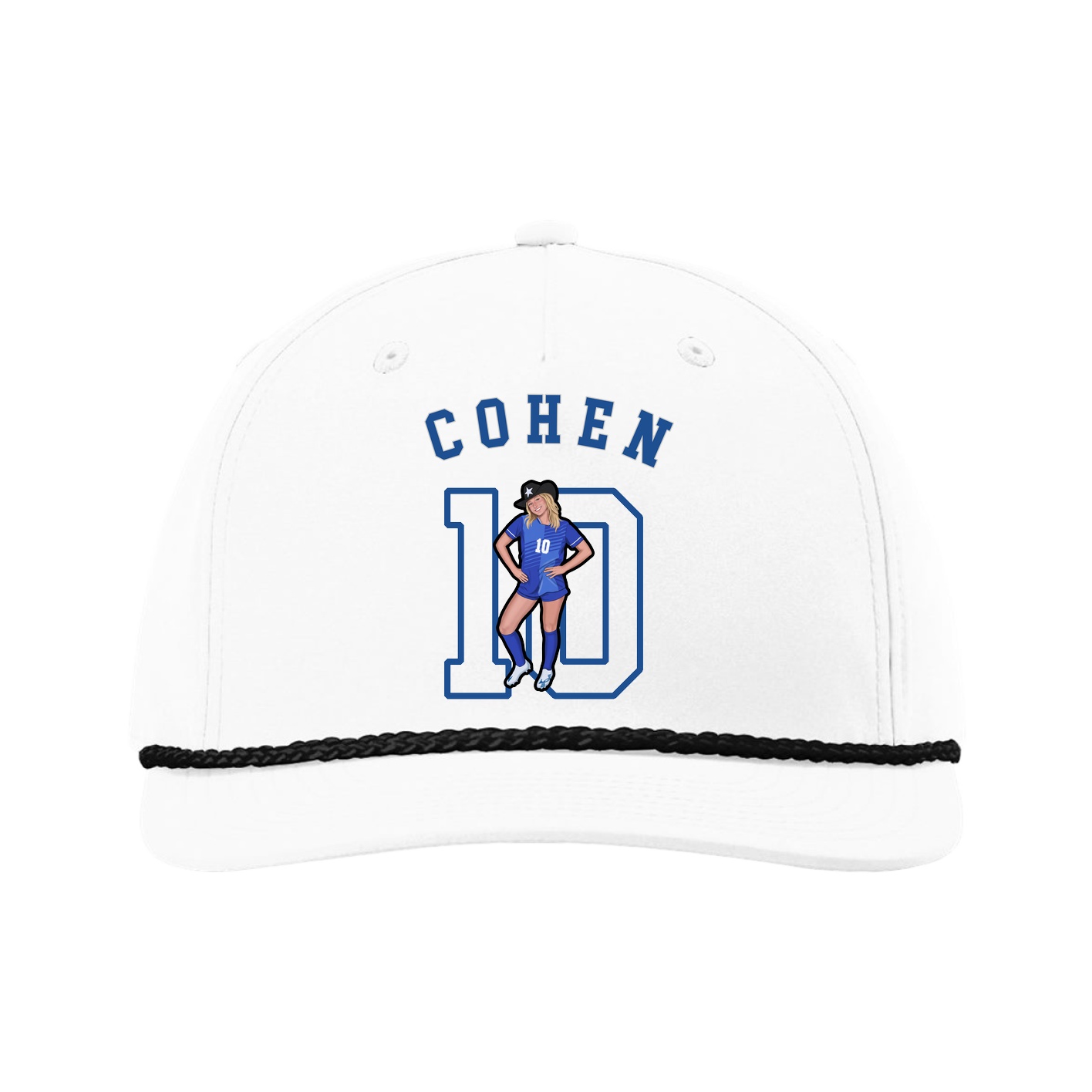 Five-Panel Classic Rope Cap — Shirsey Arch in White