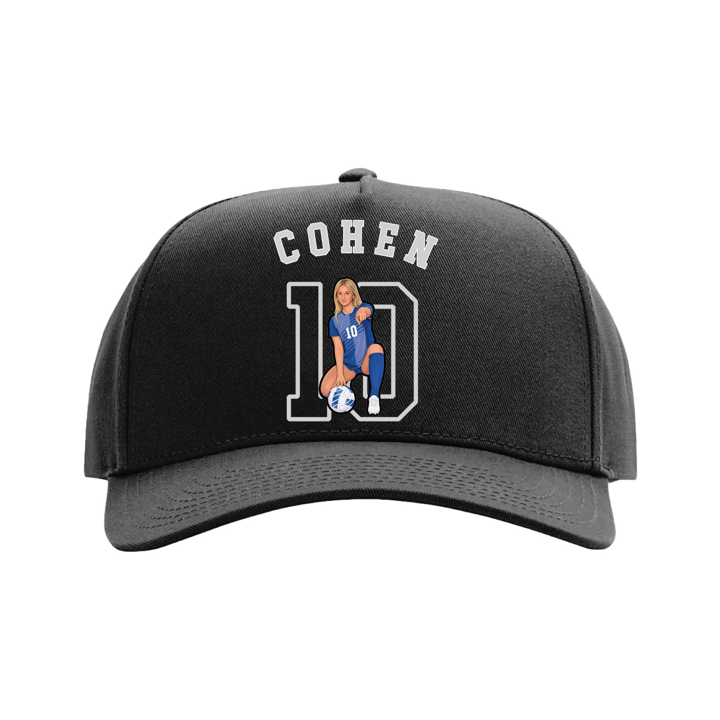 Full Fabric Five-Panel Champ Cap — Shirsey Arch in Black