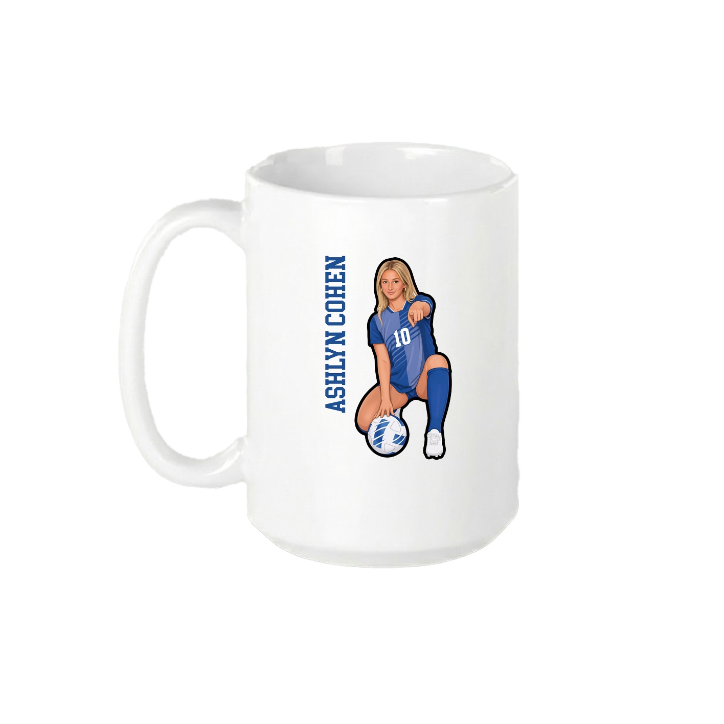 15oz Coffee Mug — Name Vertical in White
