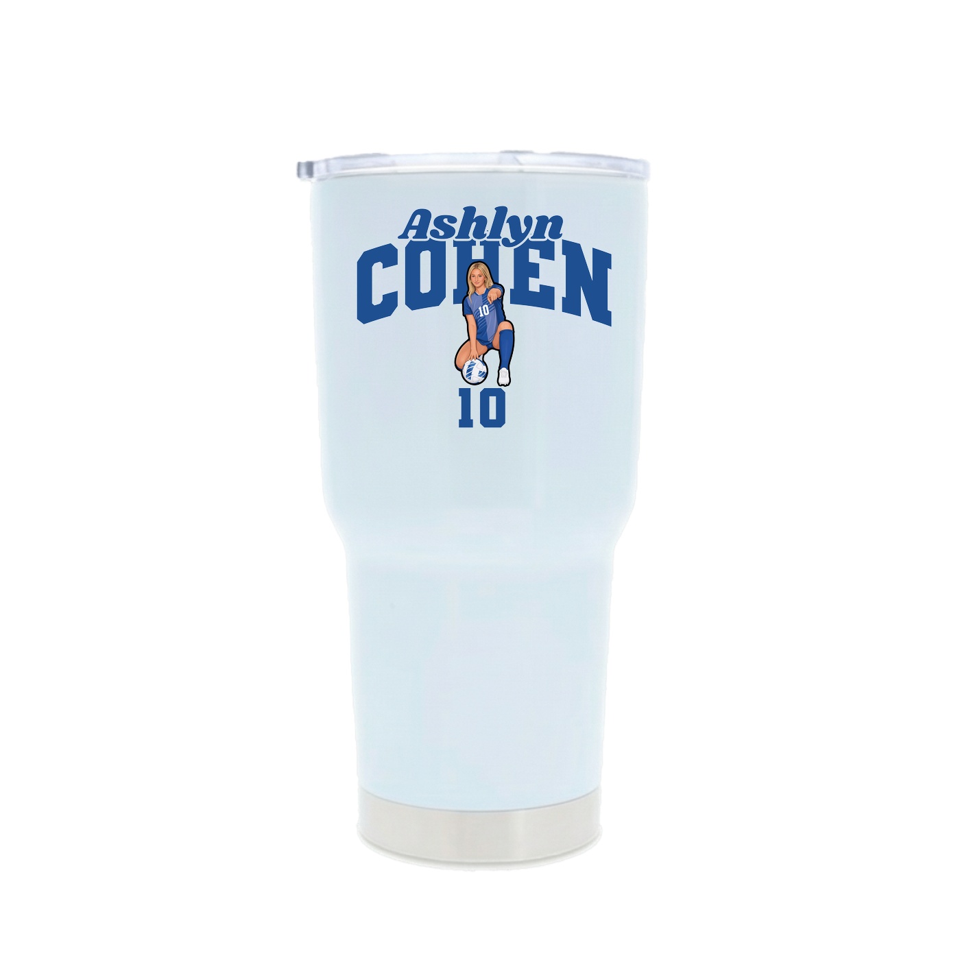 30oz Stainless Steel Tumbler — Signature Arch in White