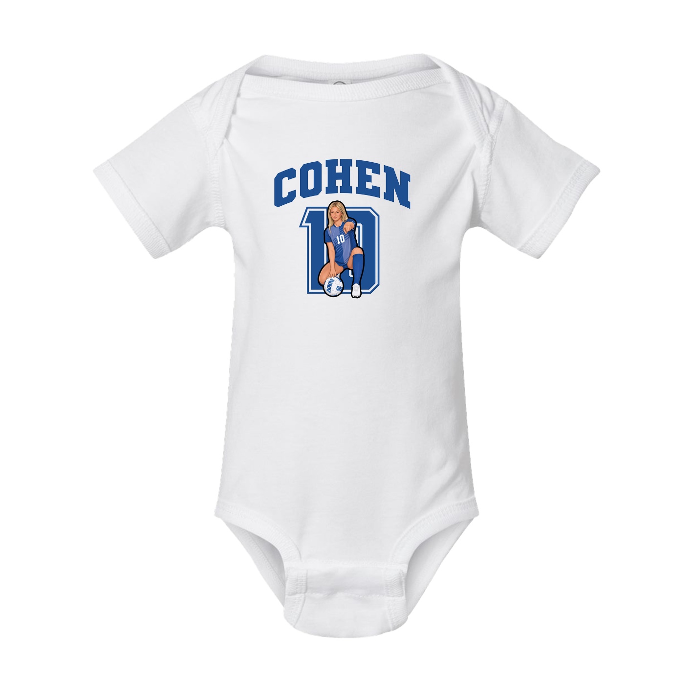 Baby Onesie — Number in White