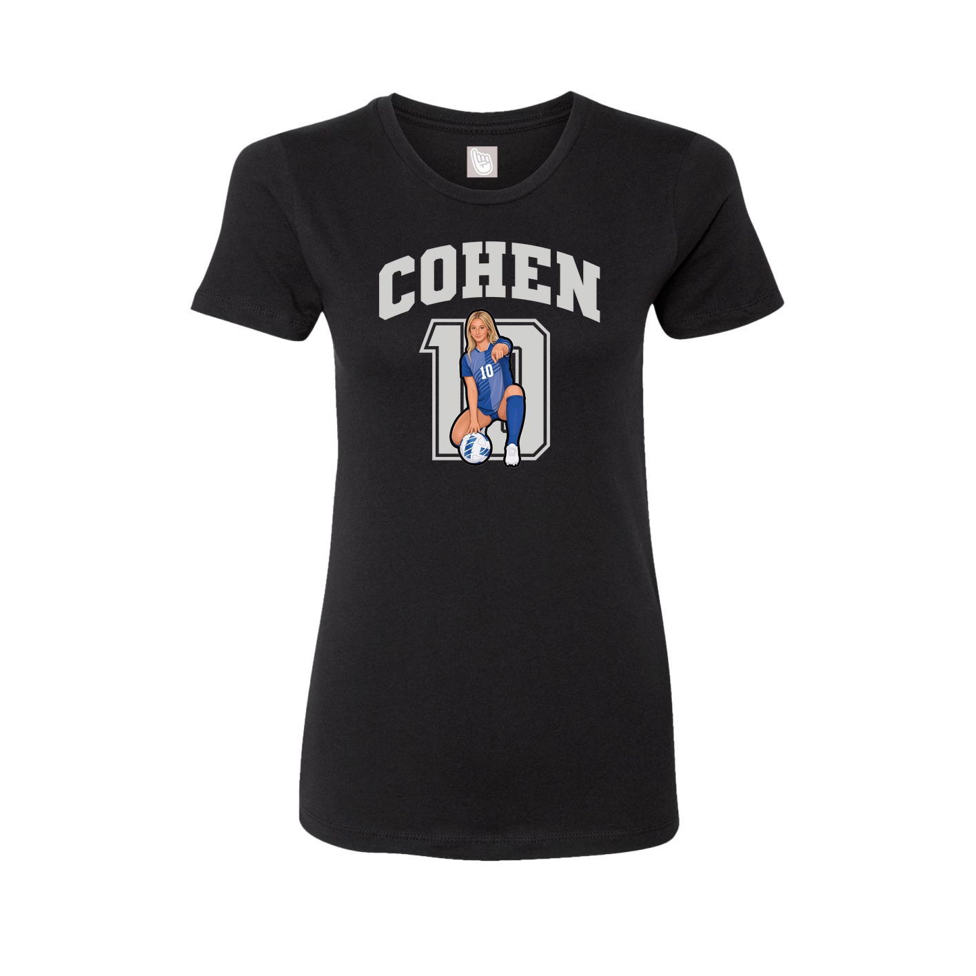 Fitted Women's Tee — Number in Black