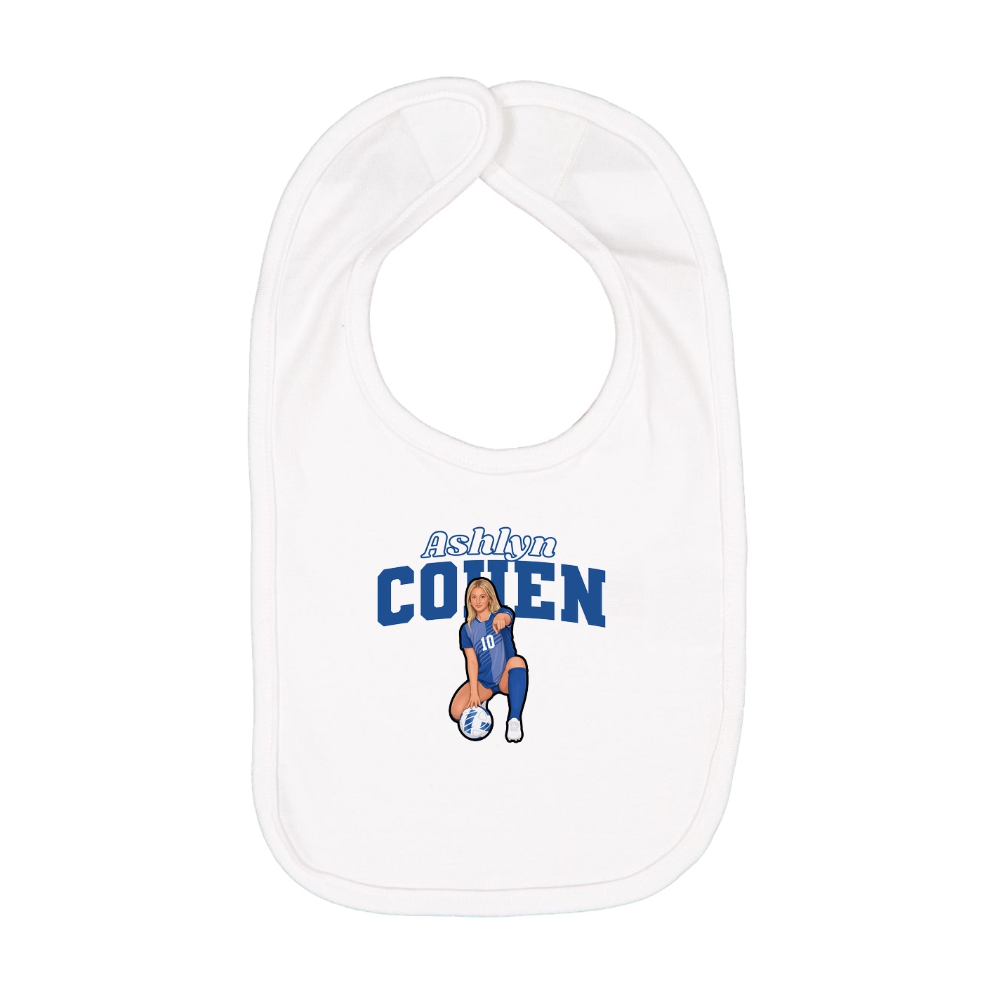 Infant Bib — Name Arch in White