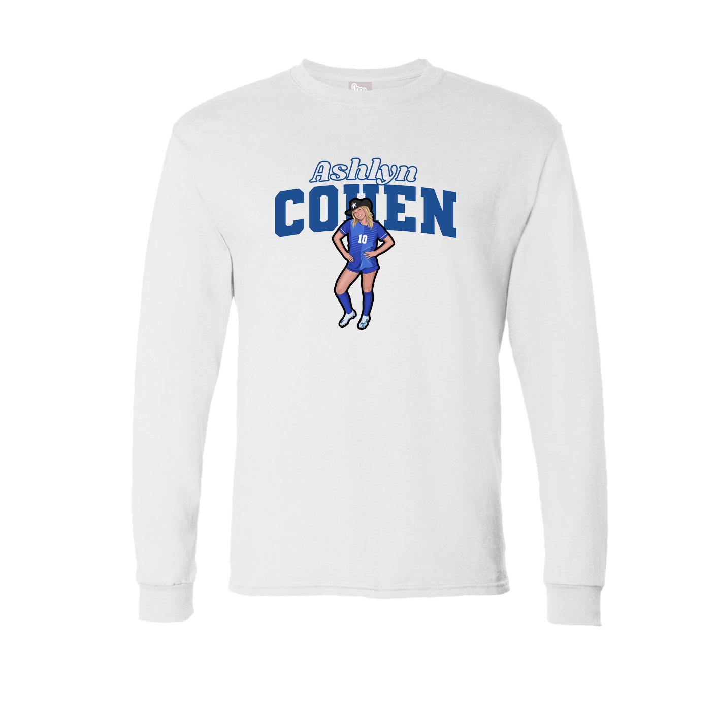 Long Sleeve Tee — Name Arch in White
