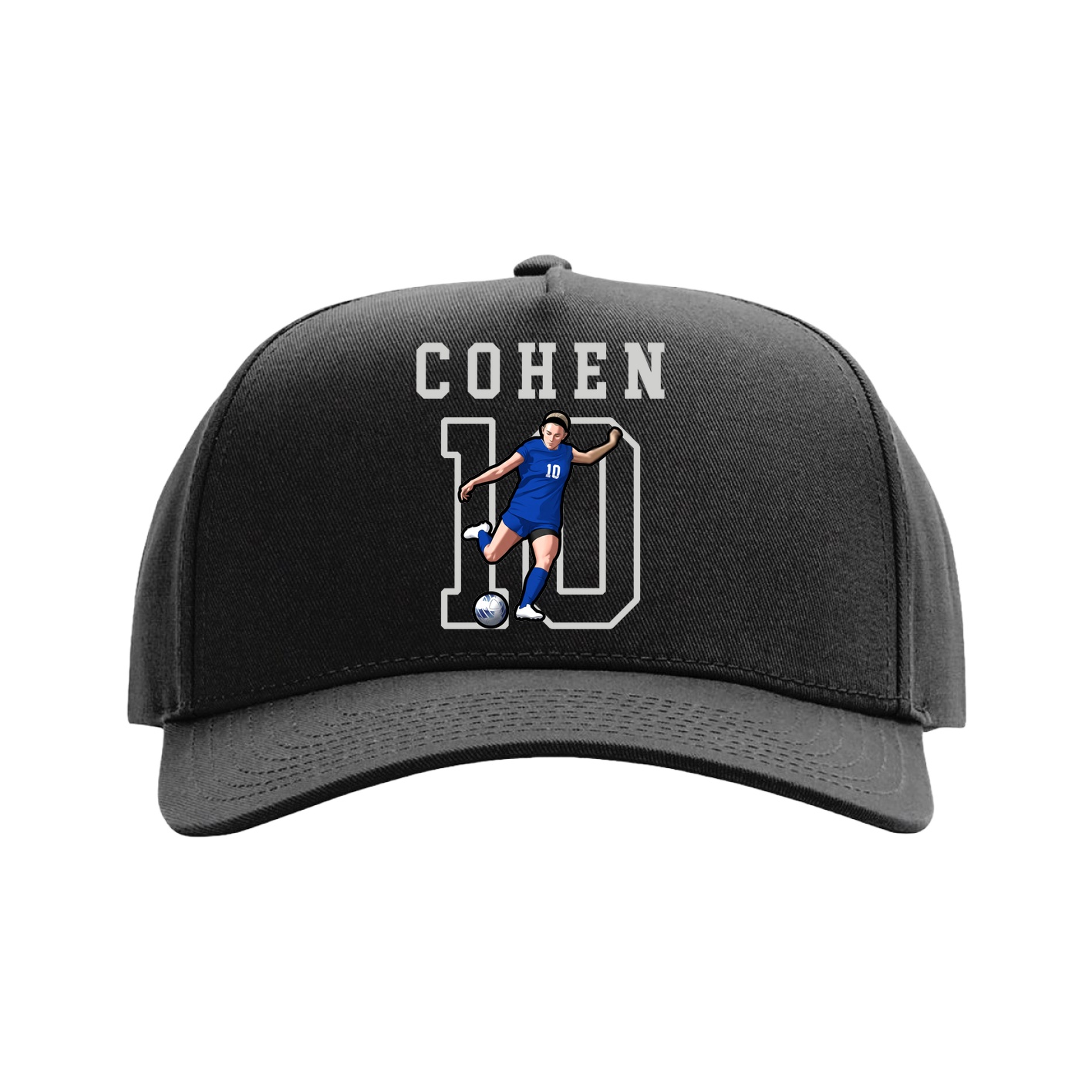Full Fabric Five-Panel Champ Cap — Shirsey in Black
