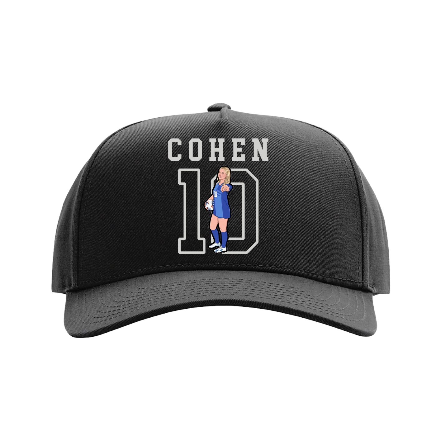 Full Fabric Five-Panel Champ Cap — Shirsey in Black
