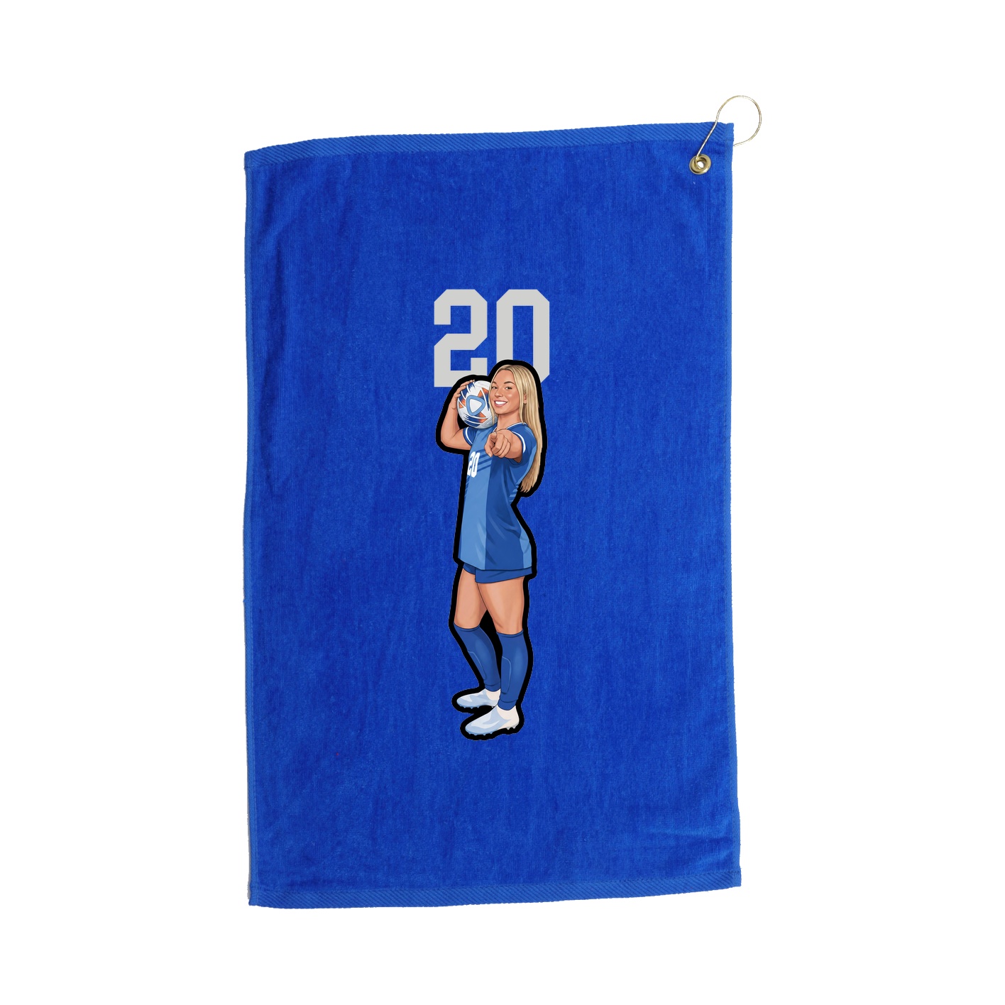 Golf Towel — Number Top in Royal
