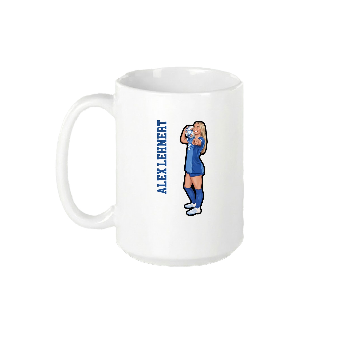 15oz Coffee Mug — Name Vertical in White
