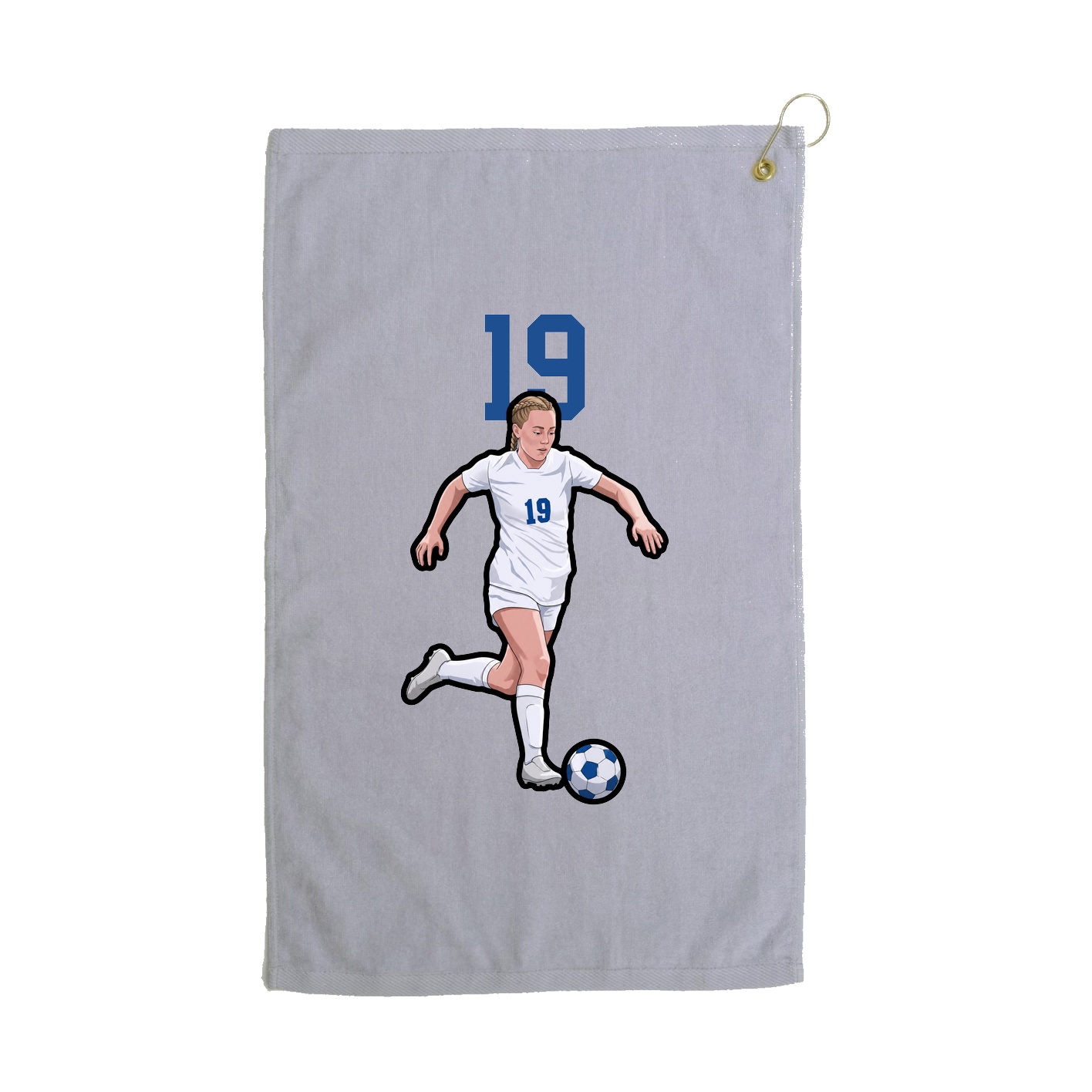 Golf Towel — Number Top in Grey