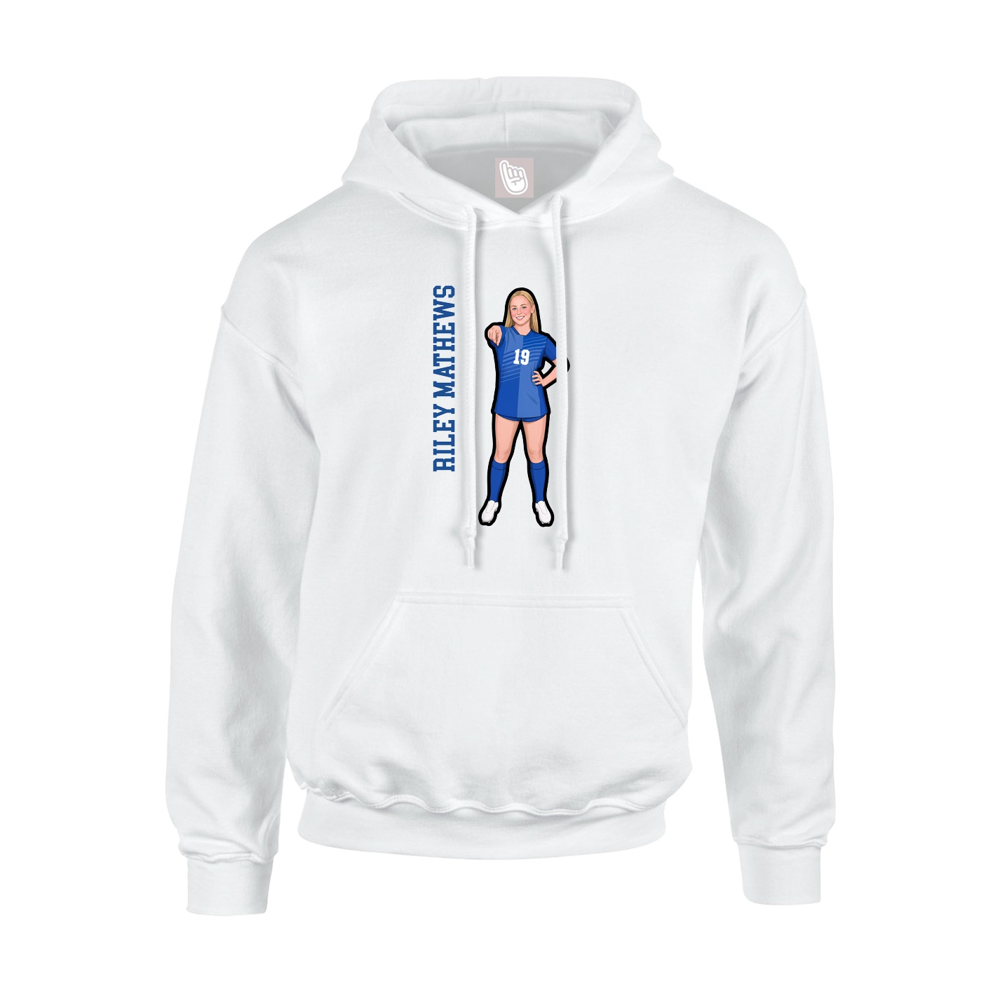 Hoodie — Name Vertical in White