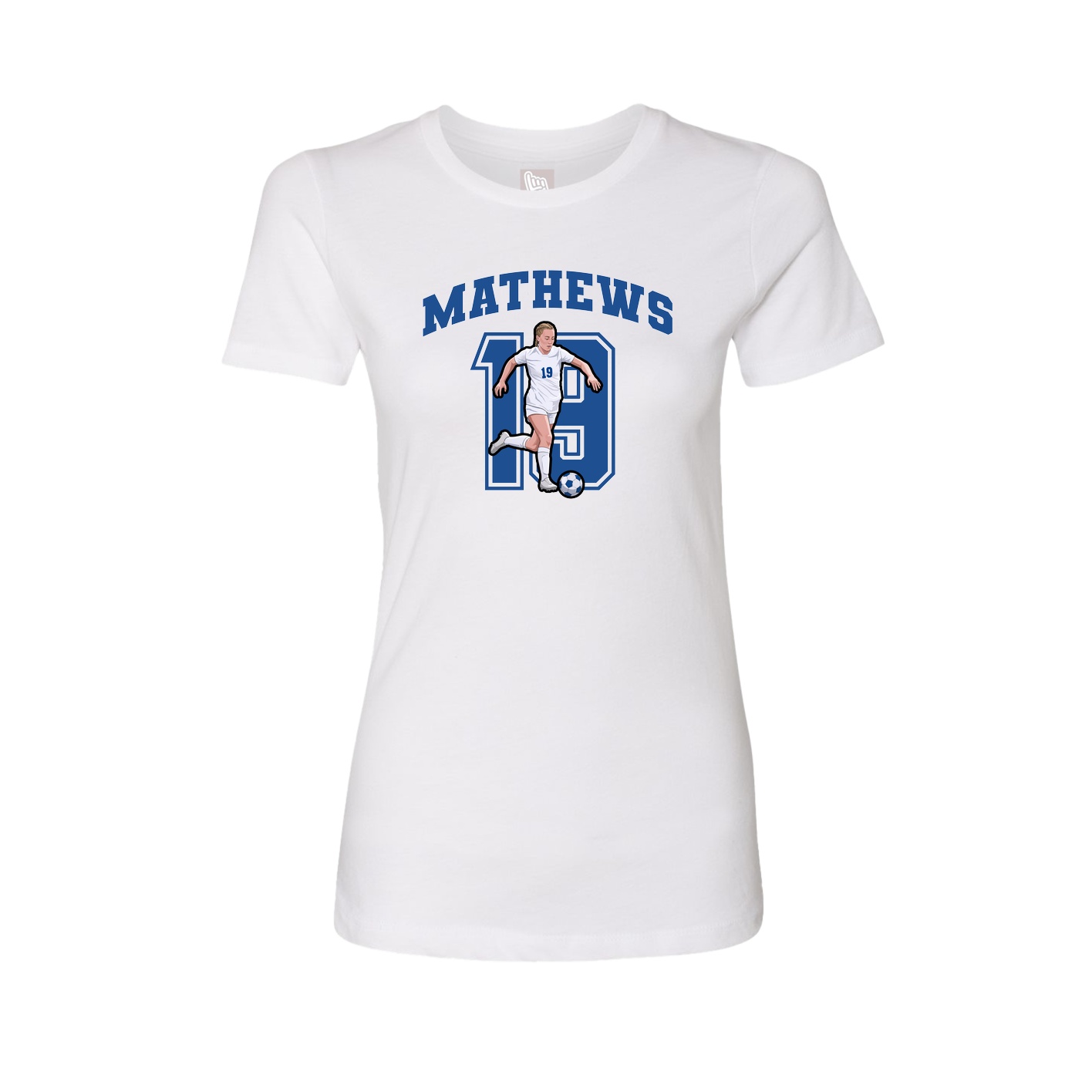 Fitted Women's Tee — Number in White
