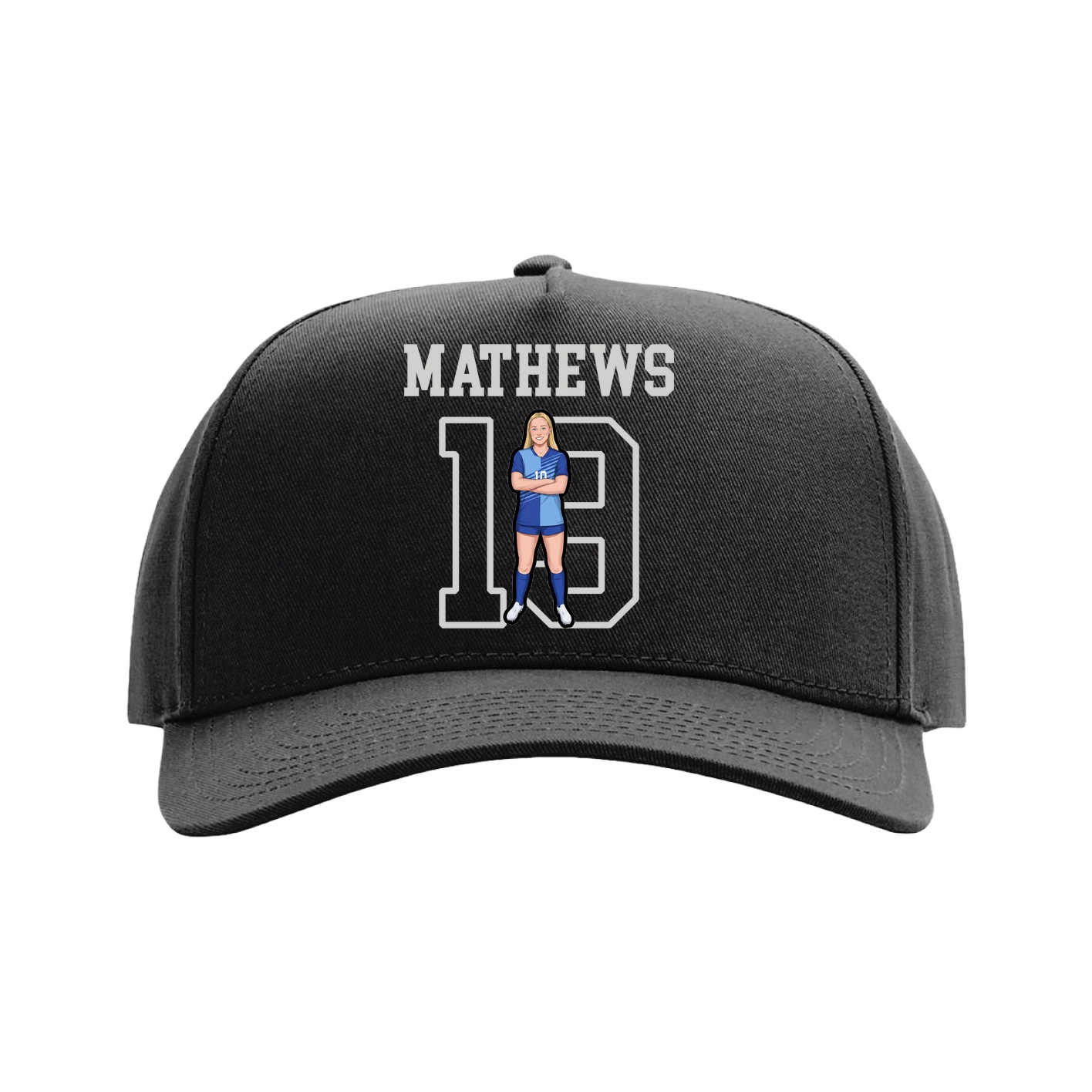 Full Fabric Five-Panel Champ Cap — Shirsey in Black